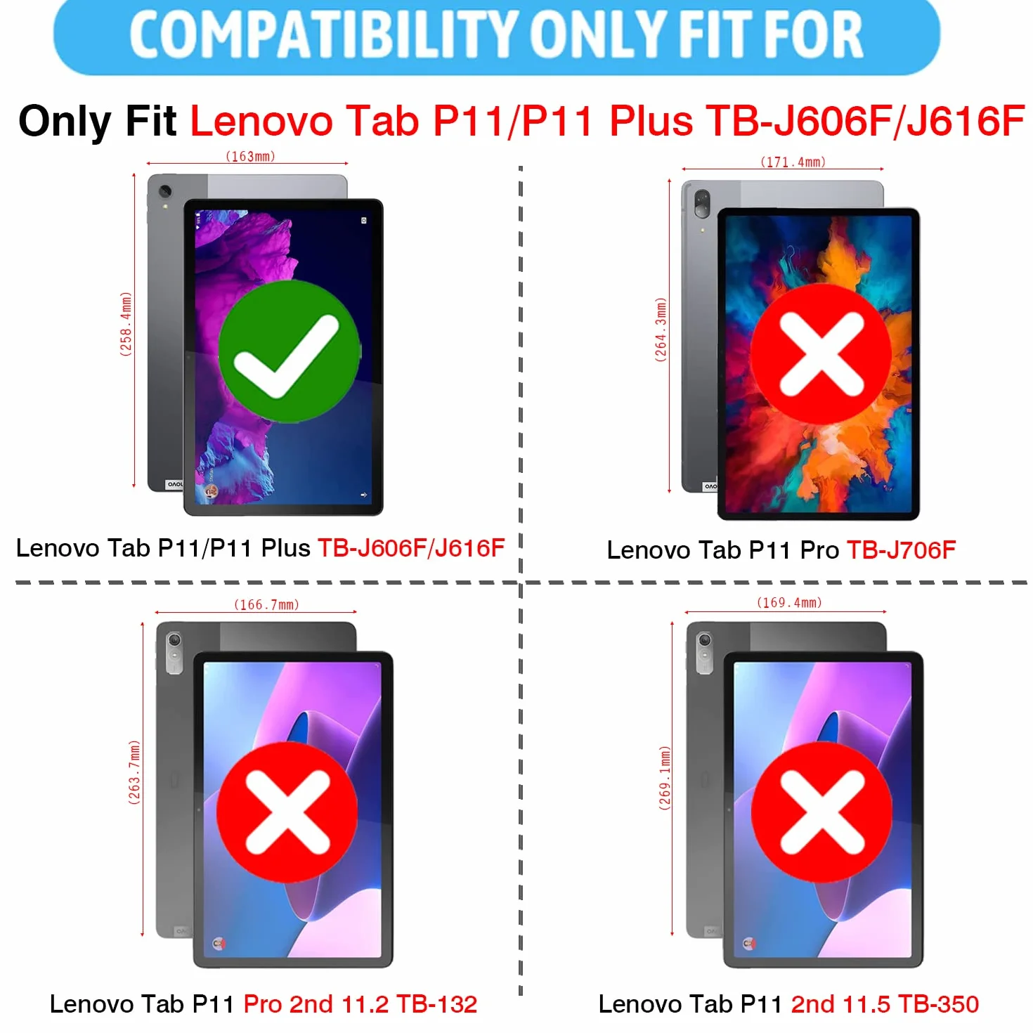 Szkło hartowane do Lenovo Tab P11 Plus TB-J616F, folia ochronna HD 11 cali, 2 sztuki