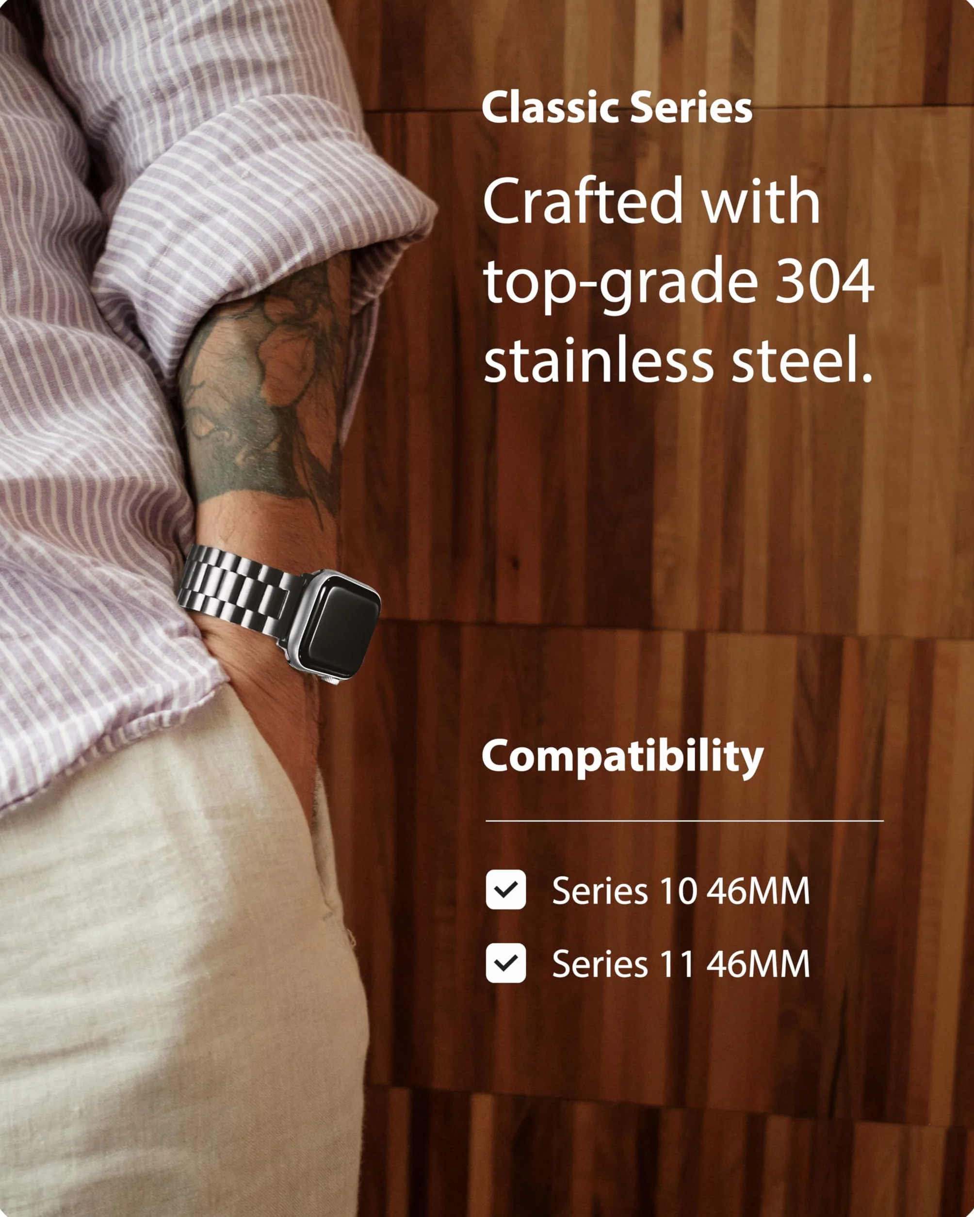 Fullmosa Metalowy pasek ze stali nierdzewnej kompatybilny z Apple Watch 42 mm, 41 mm, 40 mm, 38 mm, 44 mm, 45 mm, 46 mm, 49 mm iWatch serii 11, 10, 9, 8, 7, 6