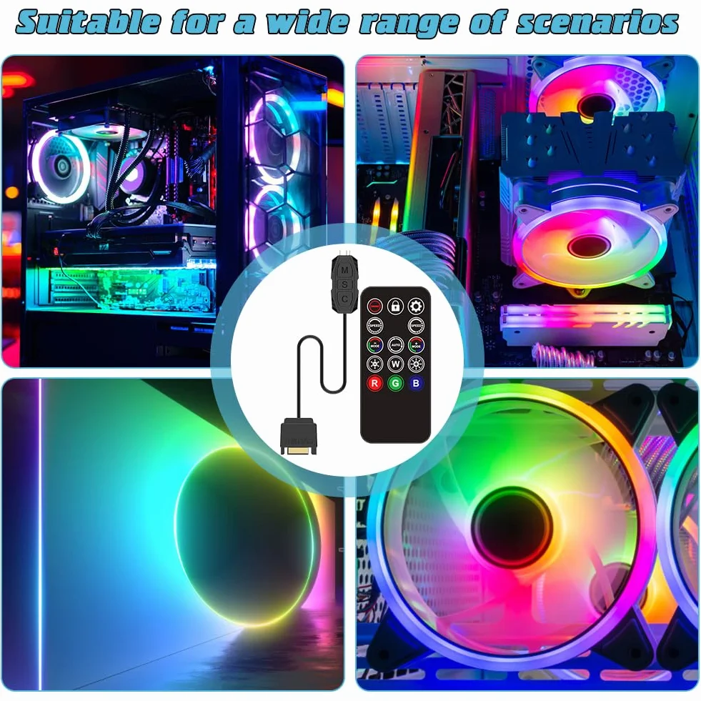 Pilot zdalnego sterowania RGB 5V 3-pinowy 14-przyciskowy do rozdzielaczy ARGB i SATA Power Fans PC