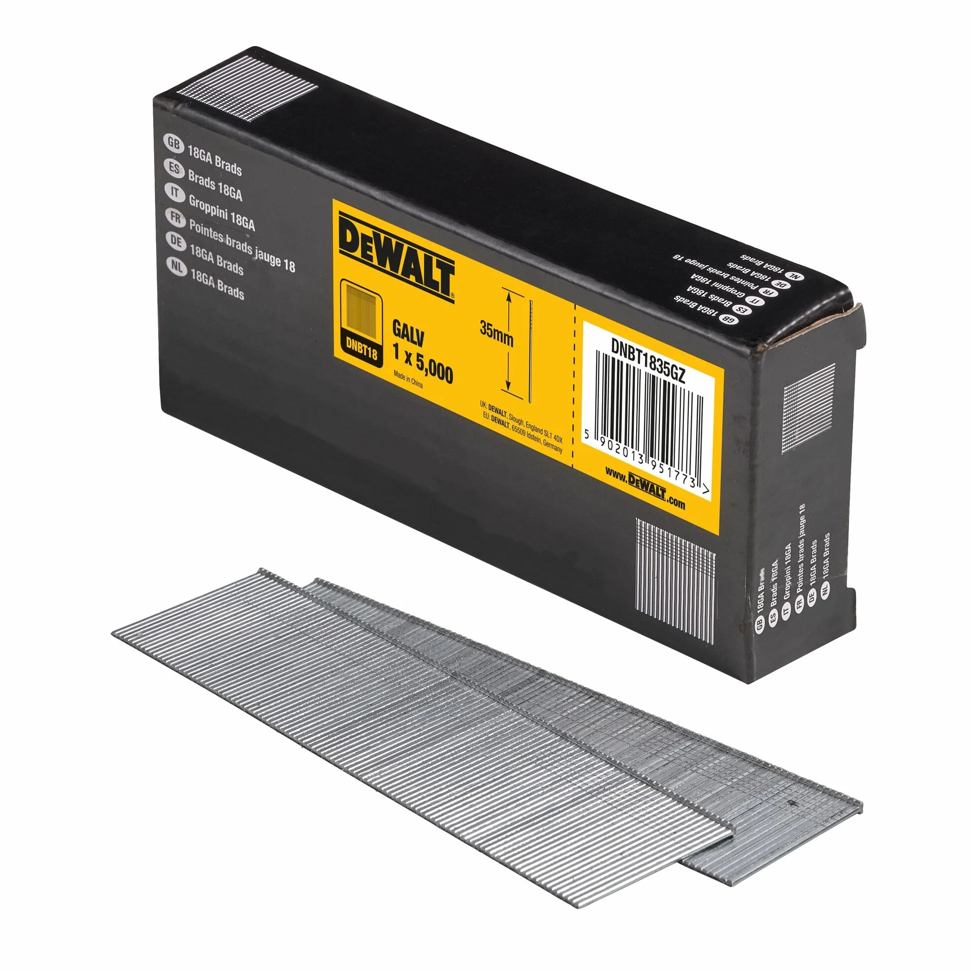 Gwoździe Sztyfty 90st 18GA 1x35mm DNBT1835GZ DeWalt (5000 szt.)