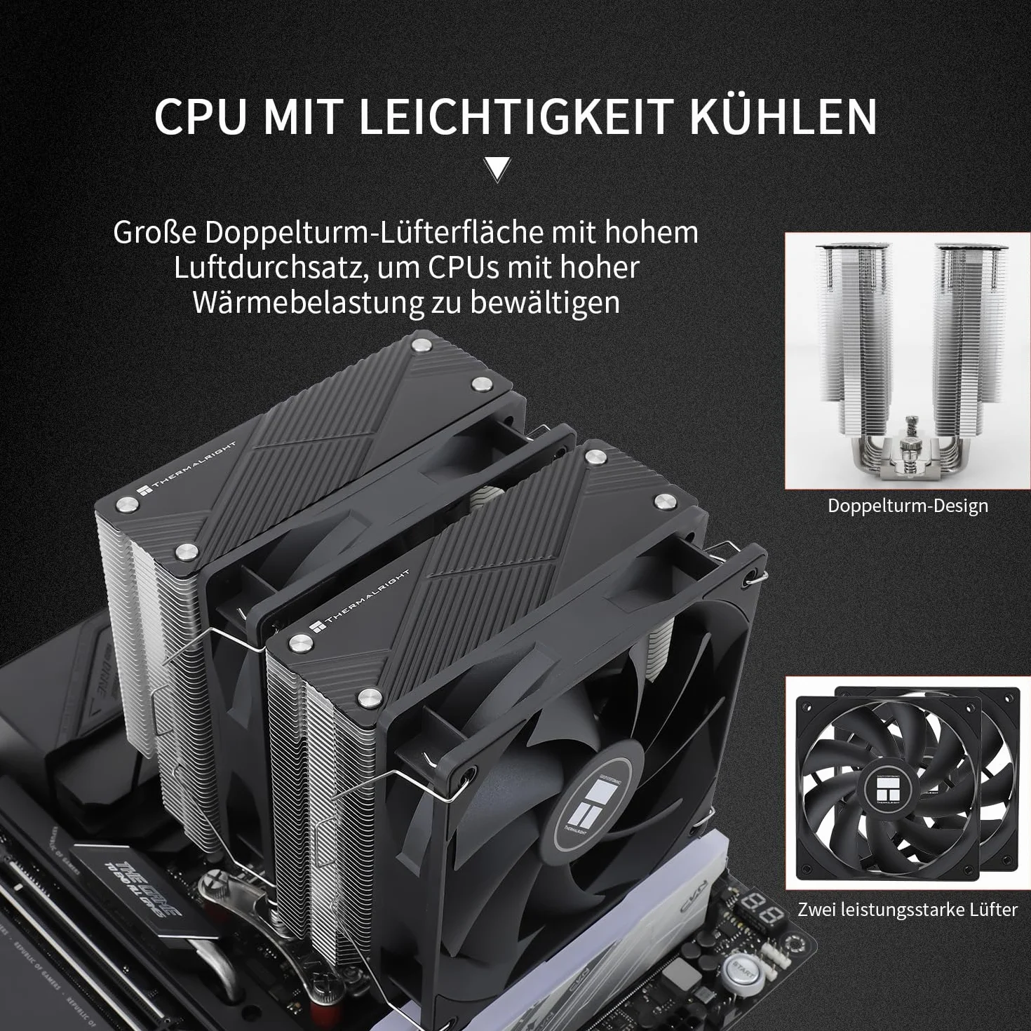 THERMALRIGHT Phantom Spirit 120 Chłodzenie CPU, 7 Heatpipes, Dwa Wentylator TL-C12B V2 PWM, 1500 RPM, Dla AMD AM4 AM5/Intel 1700/1150/1151/1200/2011