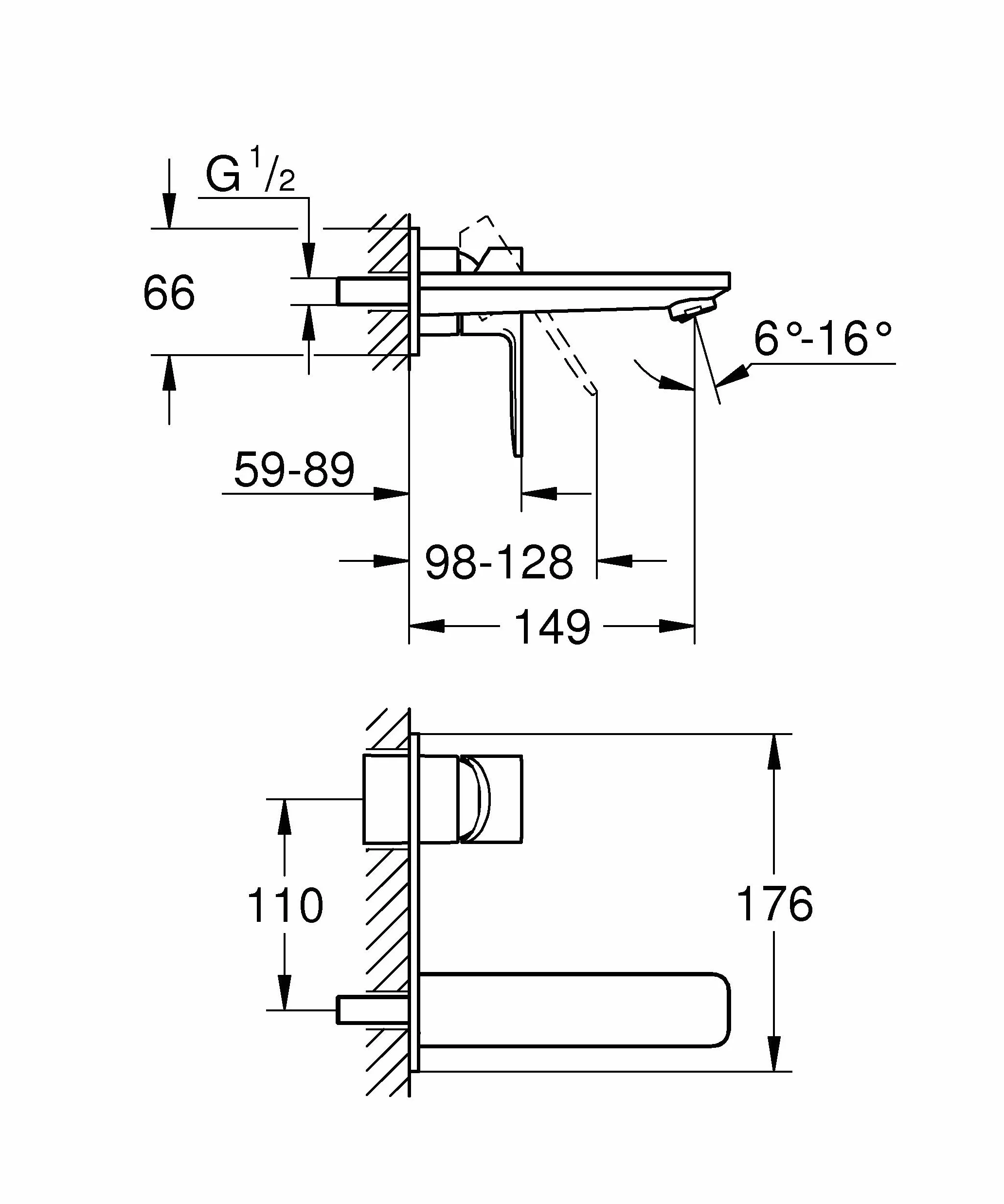 GROHE 19409001 | 2-otworowa bateria umywalkowa Lineare | S