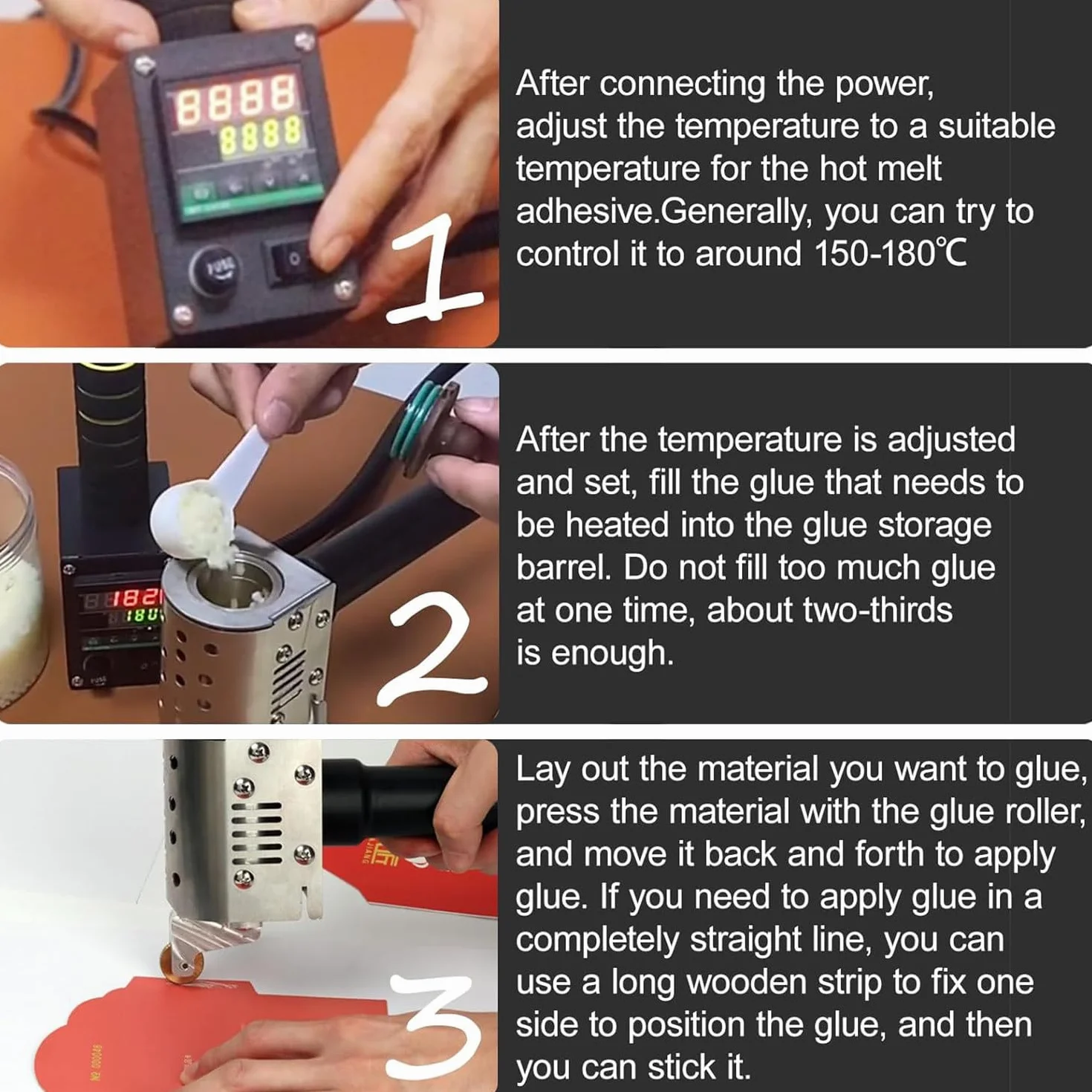 Pistolet do klejenia na gorąco, ręczny dozownik kleju 50 ml z 4 rolkami, regulowana temperatura 50-220°C, do majsterkowania i projektów domowych