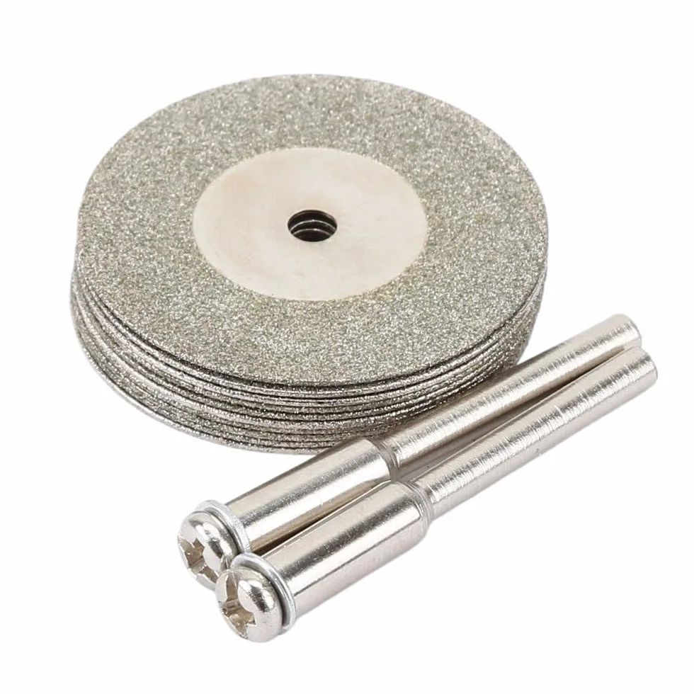 Diamentowe brzeszczoty do pił, 10 szt. mini brzeszczotów do piły tnącej + 2 trzpienia łączącego, 30 mm brzeszczot wiertarki obrotowej