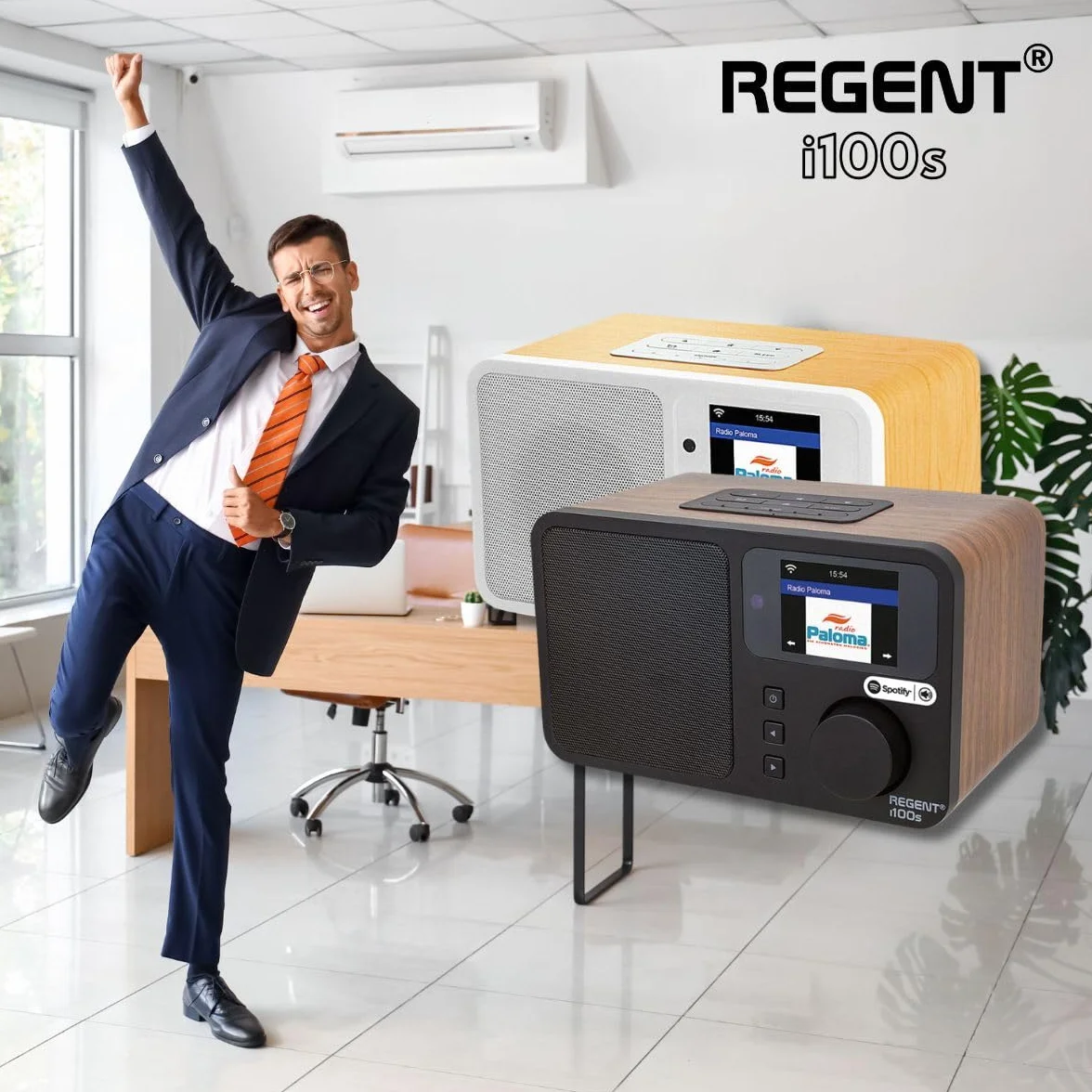 REGENT i100s Spotify Connect Radio internetowe Bluetooth Wi-Fi Radio cyfrowe kuchenne z wyświetlaczem LCD