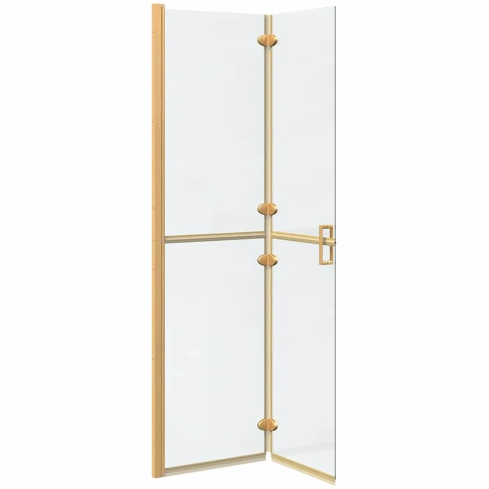 Ścianka prysznicowa Walk-In Gold 100 x 6,5 x 190 cm wykonana z aluminium i szkła hartowanego, składana, do łazienki, ochrona przed pryskaniem do prysznica bez barier i nowoczesna renowacja