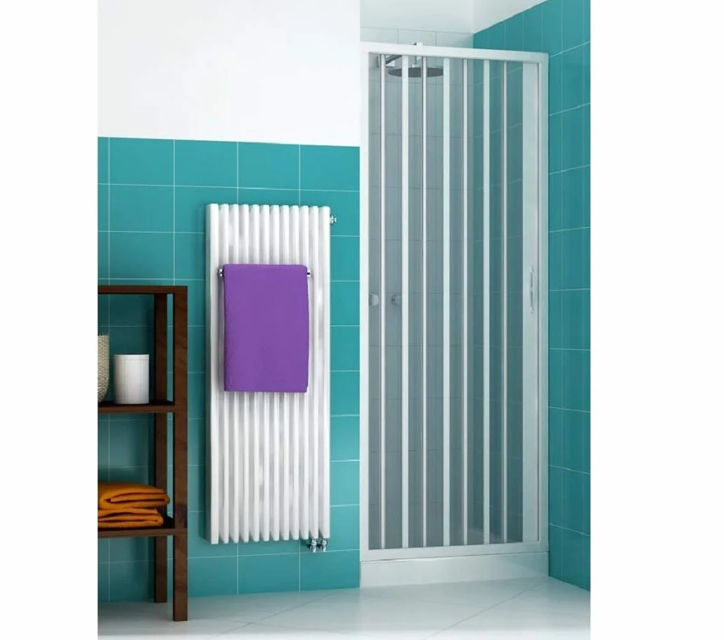 Box prysznicowy VERA PVC 70-150 cm 185 cm biały drzwi jednoskrzydłowe otwierane z boku