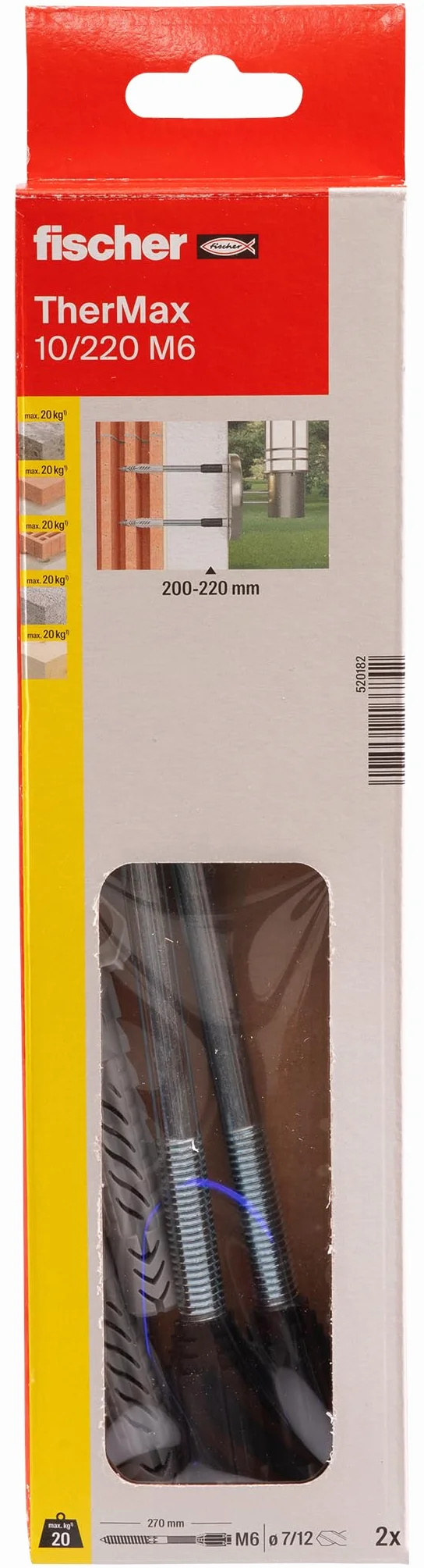 Fischer - thermax 10/220 b m6 (2) typ 520 182 objętość: 1