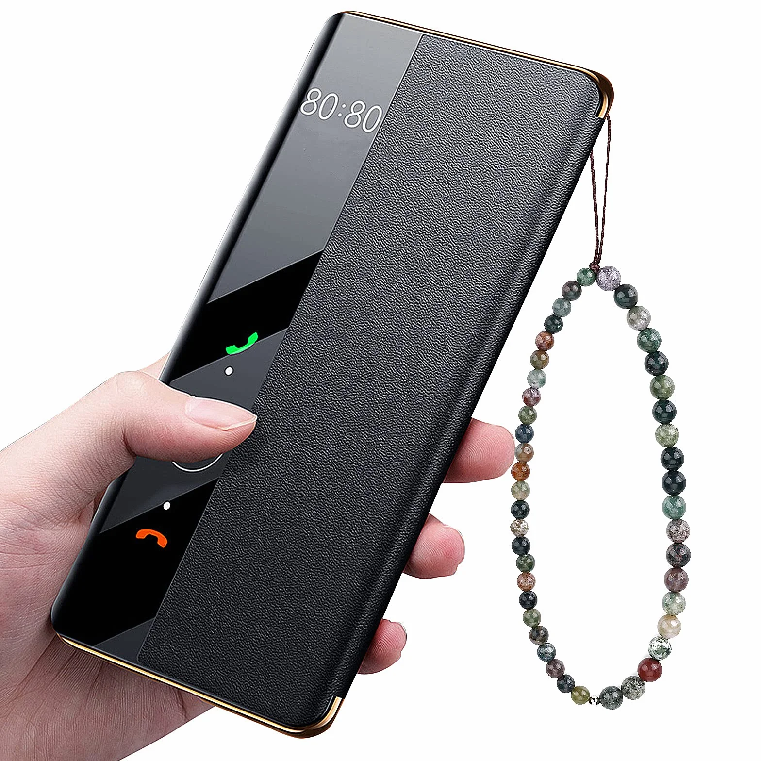 Cobee Zawieszka do telefonu z koralikami naturalny kamień szlachetny brelok 16.5cm+5cm