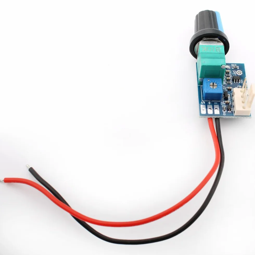 RUNCCI-YUN 1 x PWM Fan Speed Controller, DC 0-12 V, 4 przewody, 4P PC CPU Fan Speed Controller regulator do obudowy PC