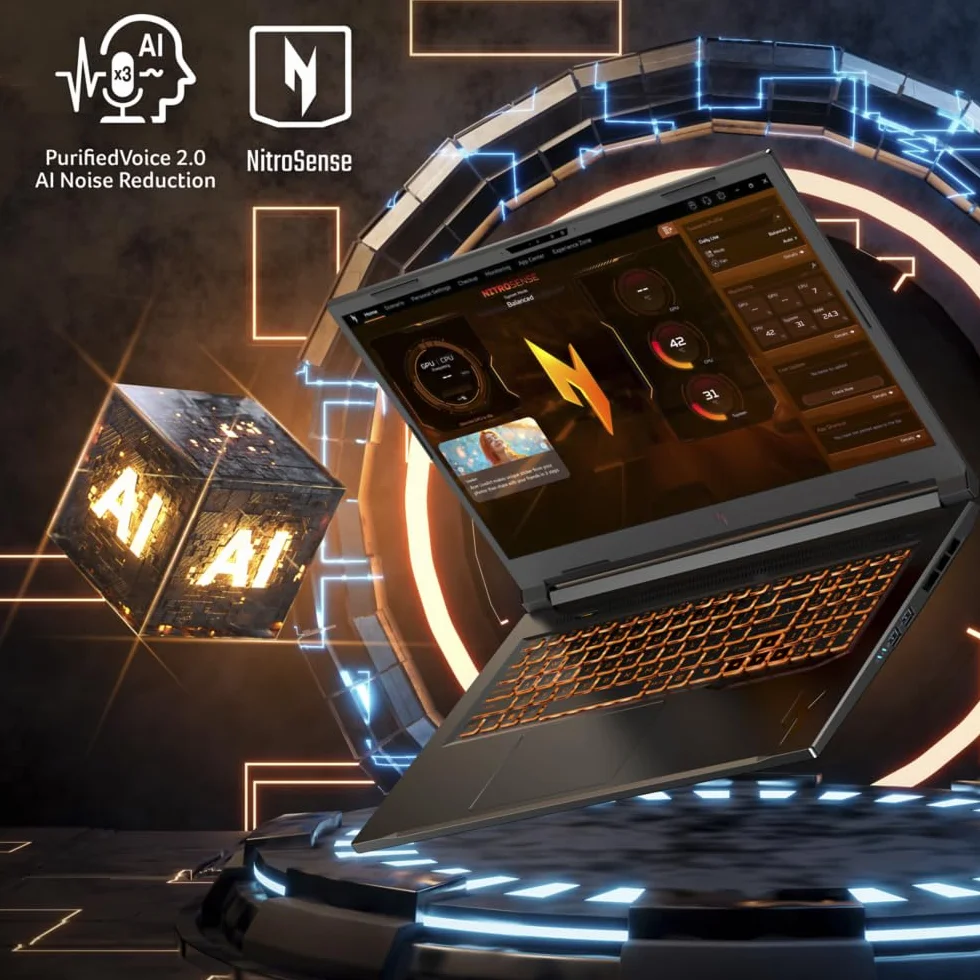 acer Nitro V 17 AI ANV17-61 Laptop Gaming 17.3" Full HD IPS AMD Ryzen AI 9 365 32 GB RAM 1024 GB SSD GeForce RTX 5070 Czarny