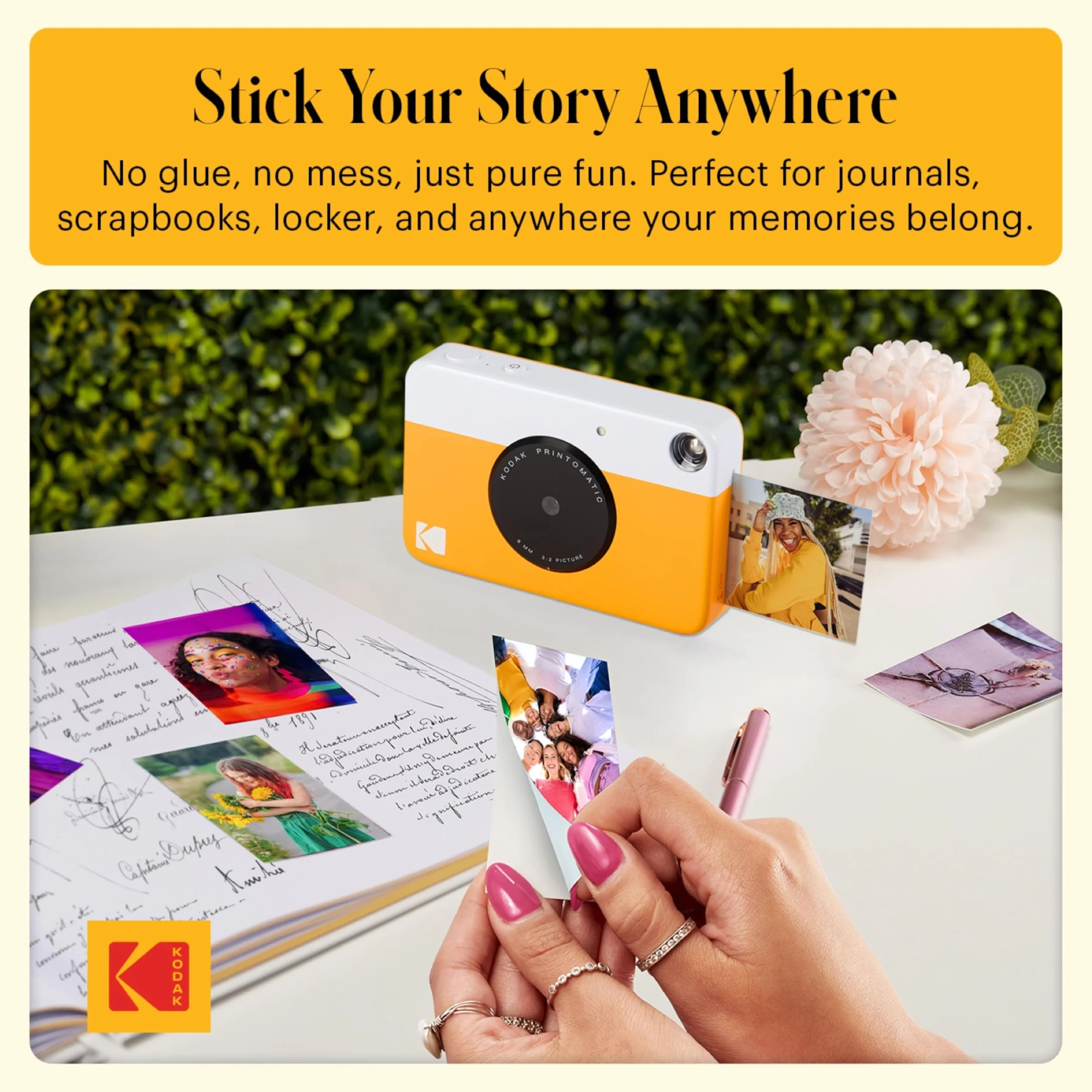KODAK Printomatic zestaw aparatu błyskawicznego żółty papier cynkowy 20 arkuszy etui Deluxe