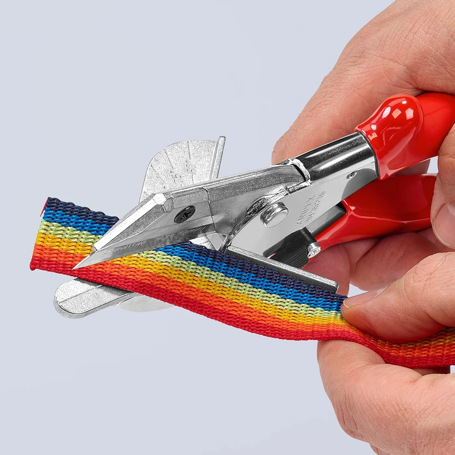 KNIPEX Obcinak uciosowy do profilów z tworzywa sztucznego i uszczelek z gumy chromowany z nasadkami z tworzywa sztucznego 215 mm, 94 35 215