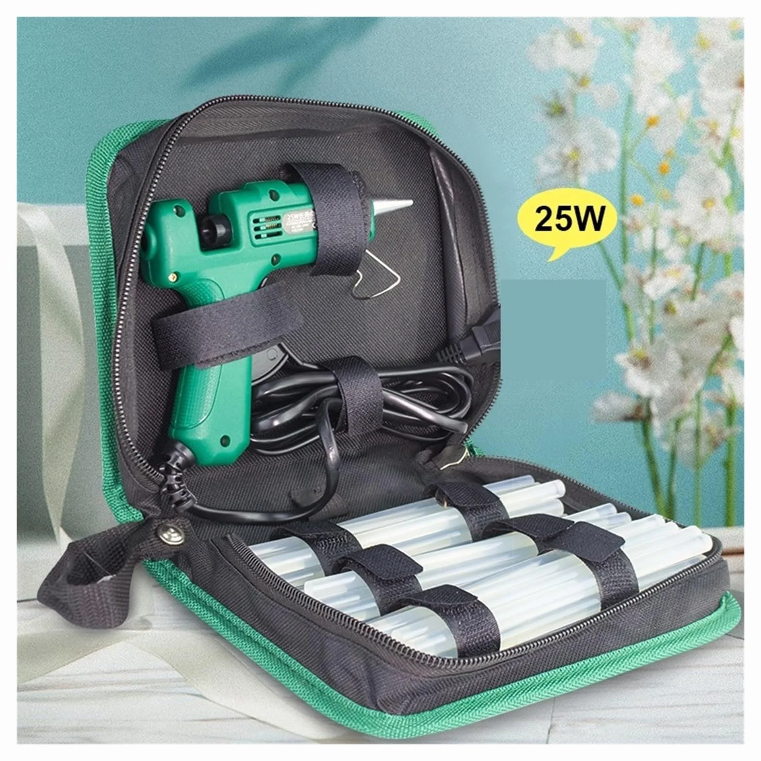 25W Pistolet Do Klejenia Na Gorąco Z 7MM Kleje W Sztyfcie Mini Przemysłowe Termo Elektryczne Opalarka Temperatura Rzemiosło Naprawa Narzędzie Majsterkowania Szybkie Nagrzewanie
