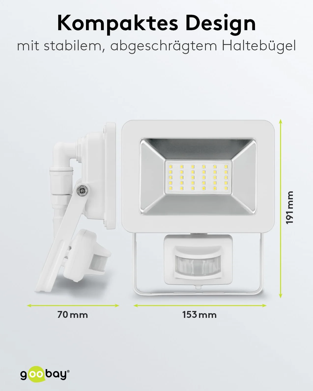 Goobay Lampy z Czujnikiem Ruchu, Biały, Od 2,3 m do 4 m