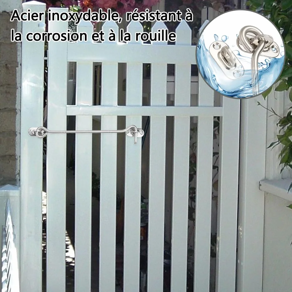2 sztuki haczyków wiatrowych z oczkiem, haczyki wiatrowe ze stali nierdzewnej, hak z oczkiem, haczyki wiatrowe 20 cm, haczyki do kabin ze stali nierdzewnej, haczyki do okien z śrubami, hak i oczko do