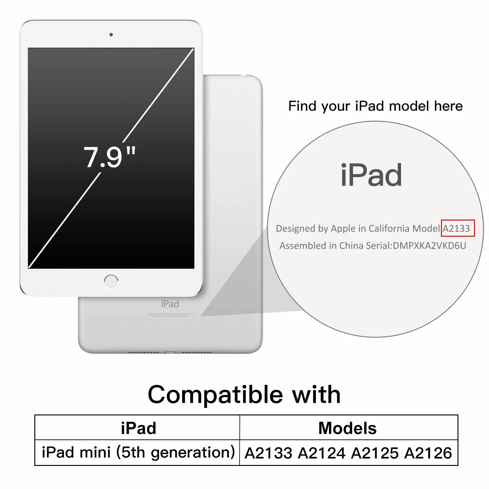 JETech Etui iPad Mini 5 5. Generacja 2019 Automatyczne Budzenie Usypianie Czarny