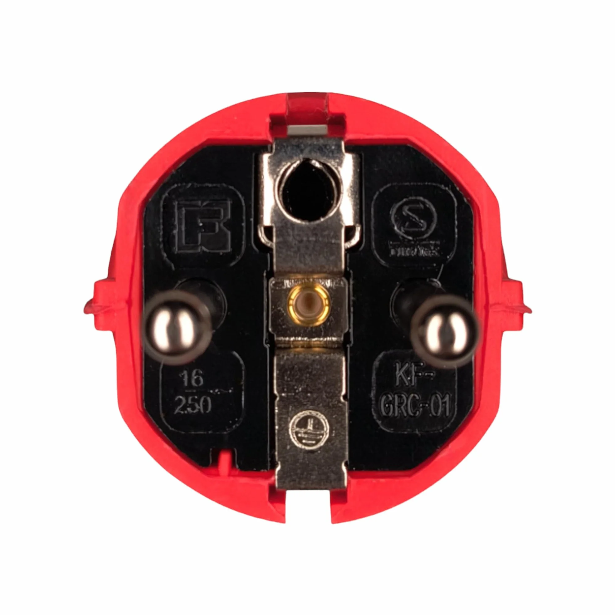 Gumowa wtyczka zewnętrzna, 230 V, 16 A, IP44, kabel burzowy do maks. 2,5 mm², odporna na pęknięcia, wodoszczelna, z zestykiem ochronnym z tulejką chroniącą przed zagięciem