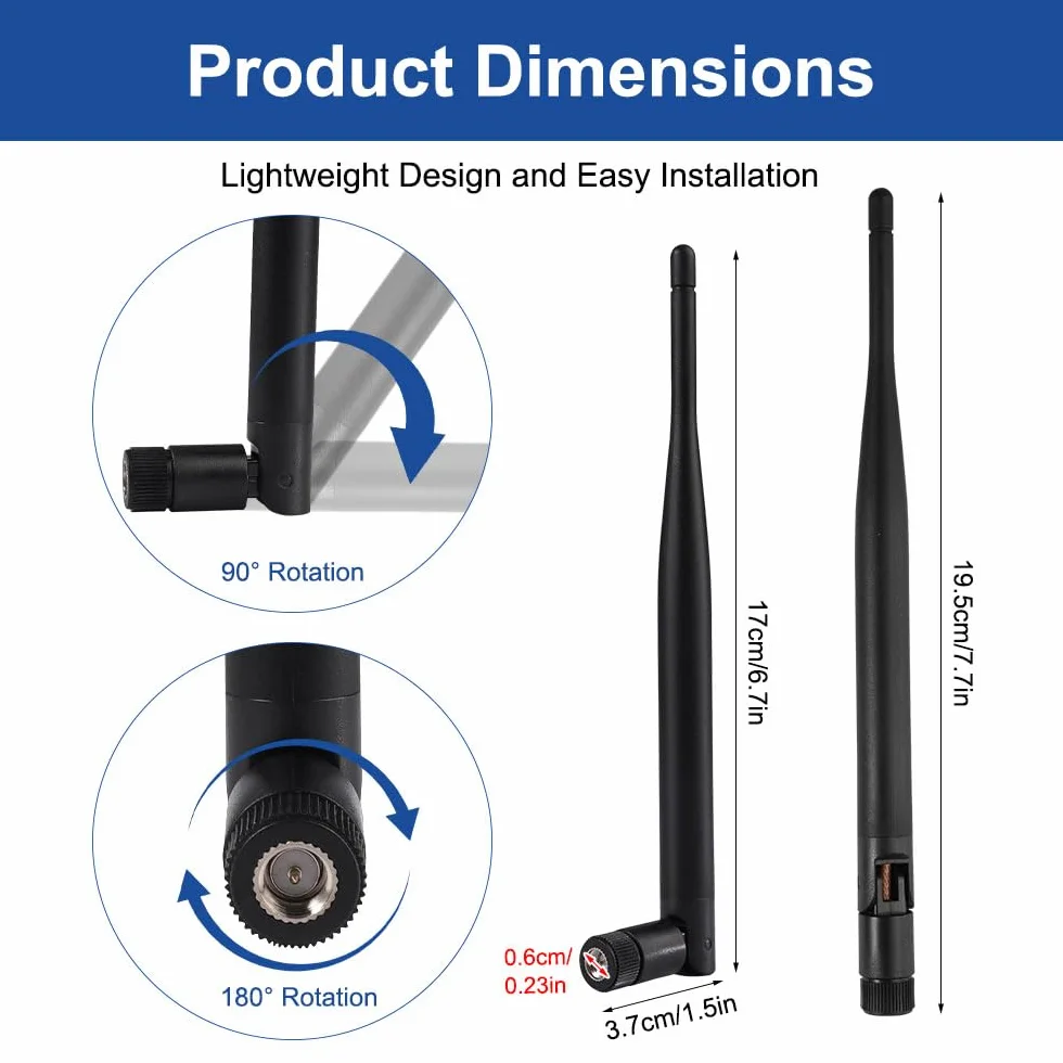 Antena LoRa 868 MHz Omni-Directional 3 dbi SMA do Meshtastic ESP32 LoRa OLED z przedłużaczem IPEX 18 cm 2 sztuki