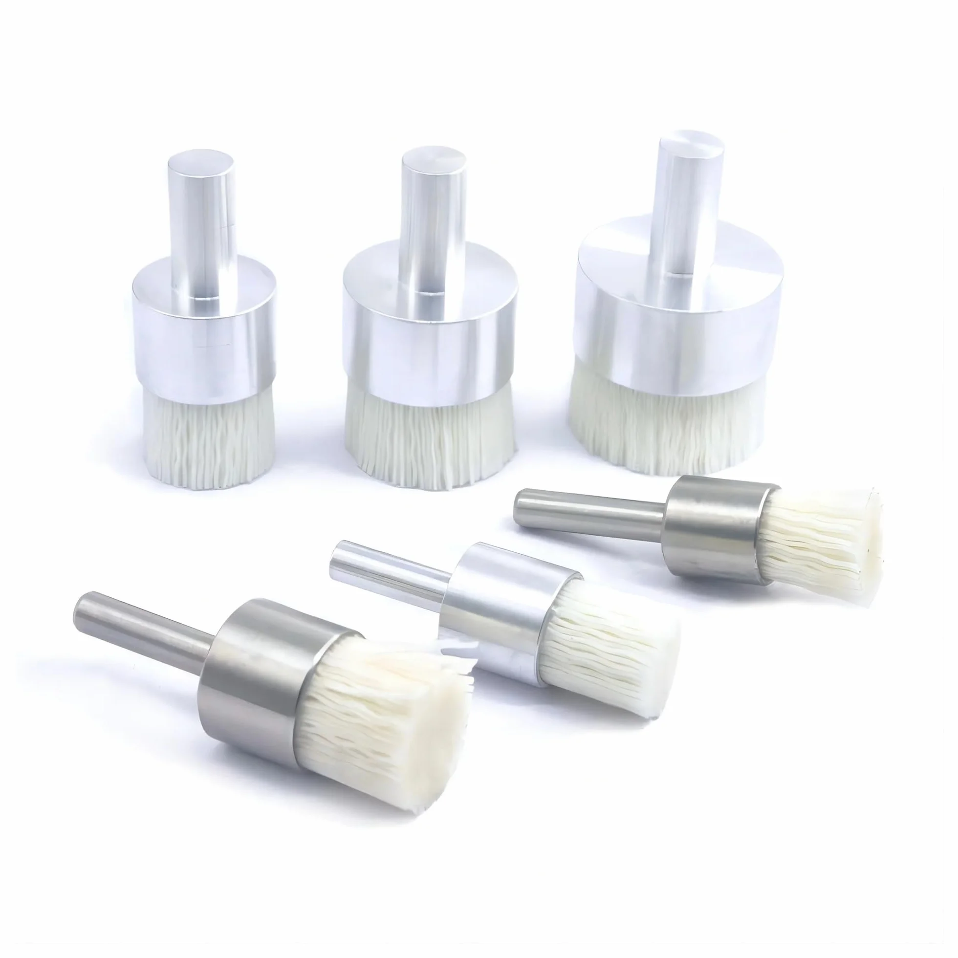 Wiertła z szczotkami drucianymi, Zestaw szczotek garnkowych drucianych, stal węglowa i ceramiczny nylon ścierny, ziarnistość 180-500, 4-32 mm(240Grit Diameter32mm)