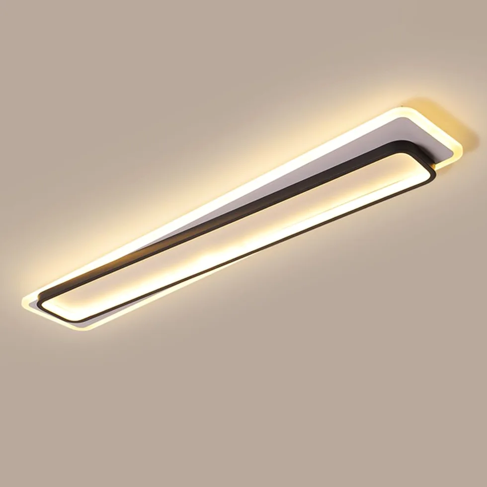 Nowoczesna Sufitowa, Akrylowa Liniowa Z 3 Trybami Kolorów, Sufitowa Led, Oświetlenie Jadalni I Salonu, Długie Lampy Sufitowe (Cri 85+)/Czarny/60 Cm