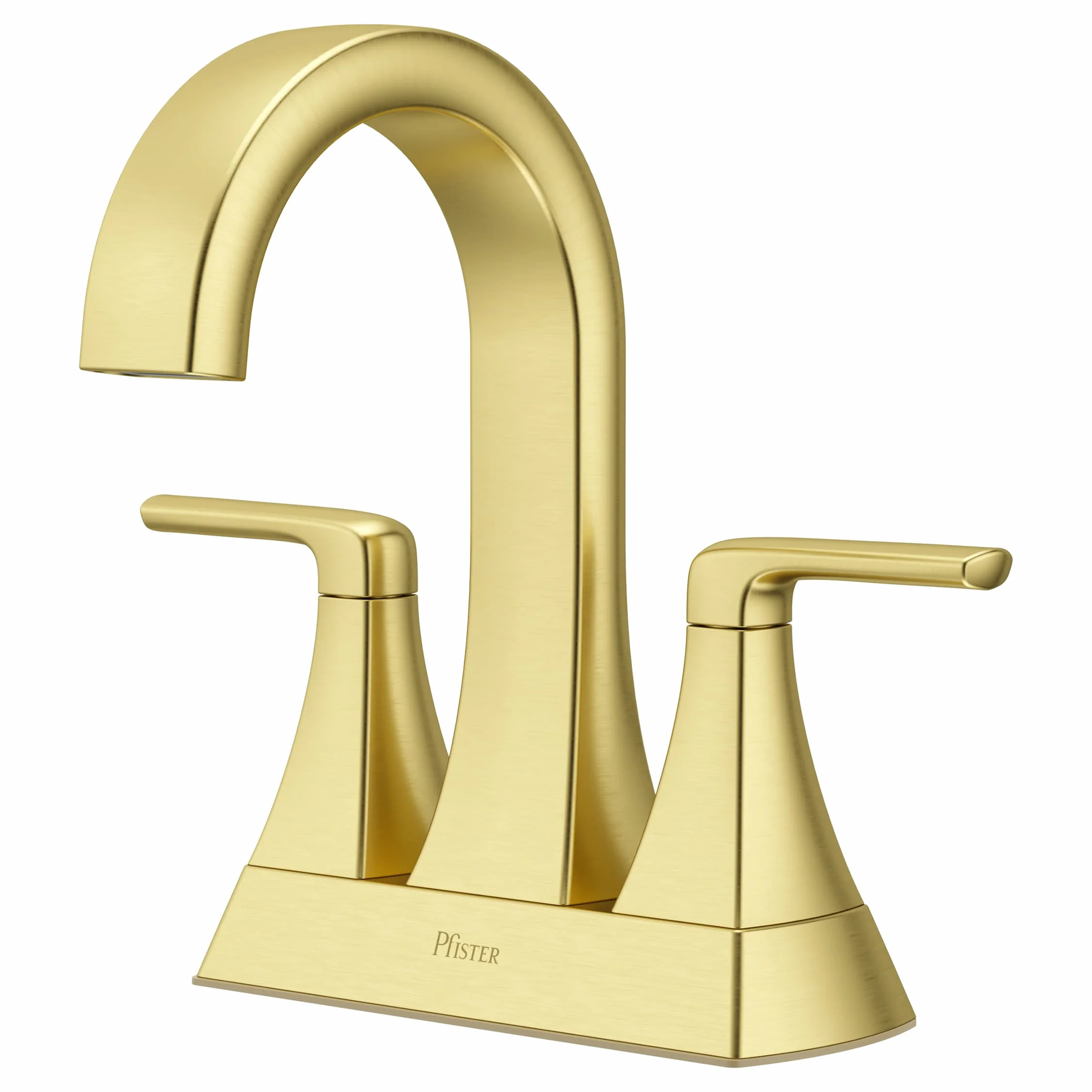 Pfister Bruxie LF048BIEBG bateria łazienkowa do umywalki, 10 cm środkowy, 2-uchwytowy, 3-otworowy, wykończenie ze szczotkowanego złota