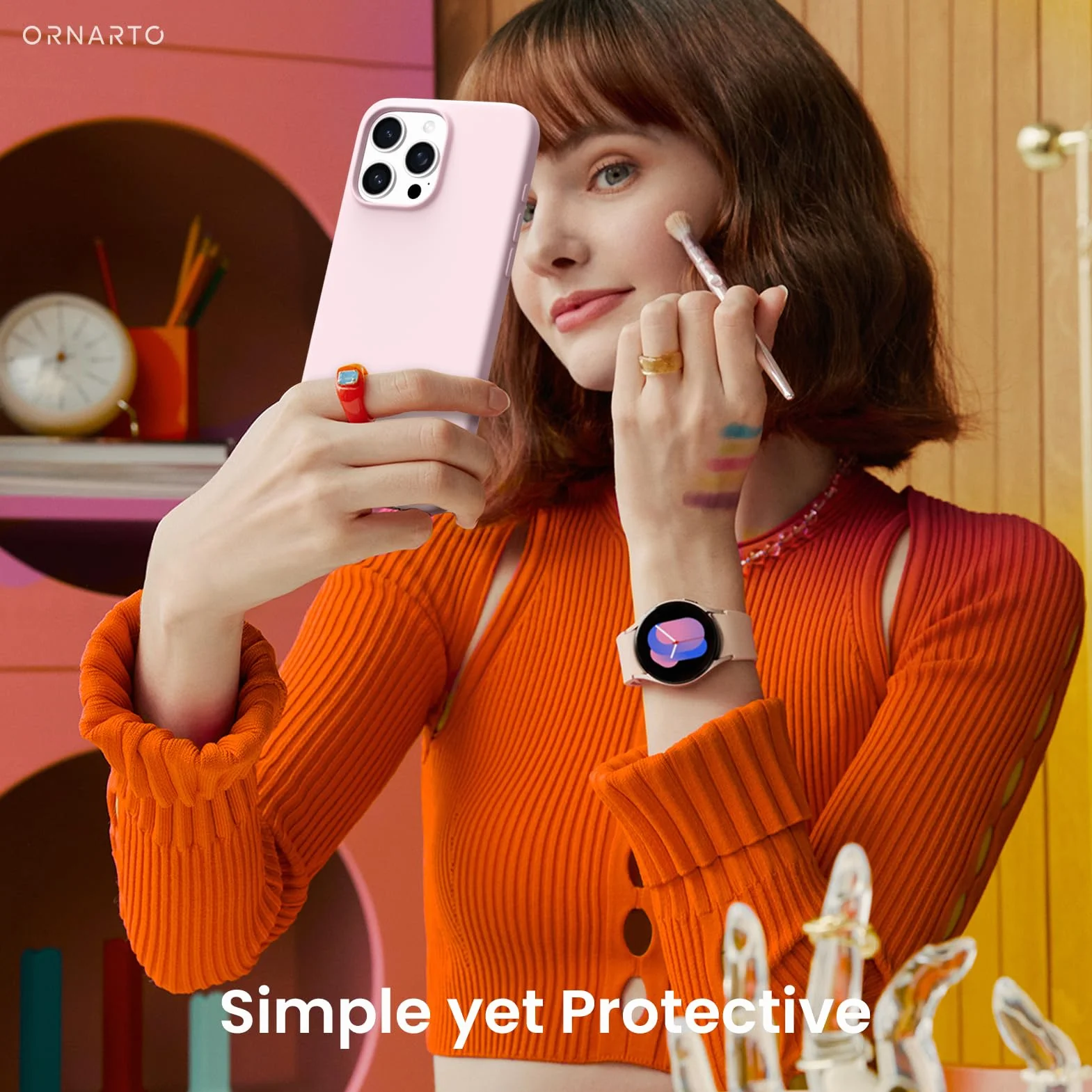 ORNARTO Silikonowe etui iPhone 16 Pro Max 6,9 cala odporne na zarysowania