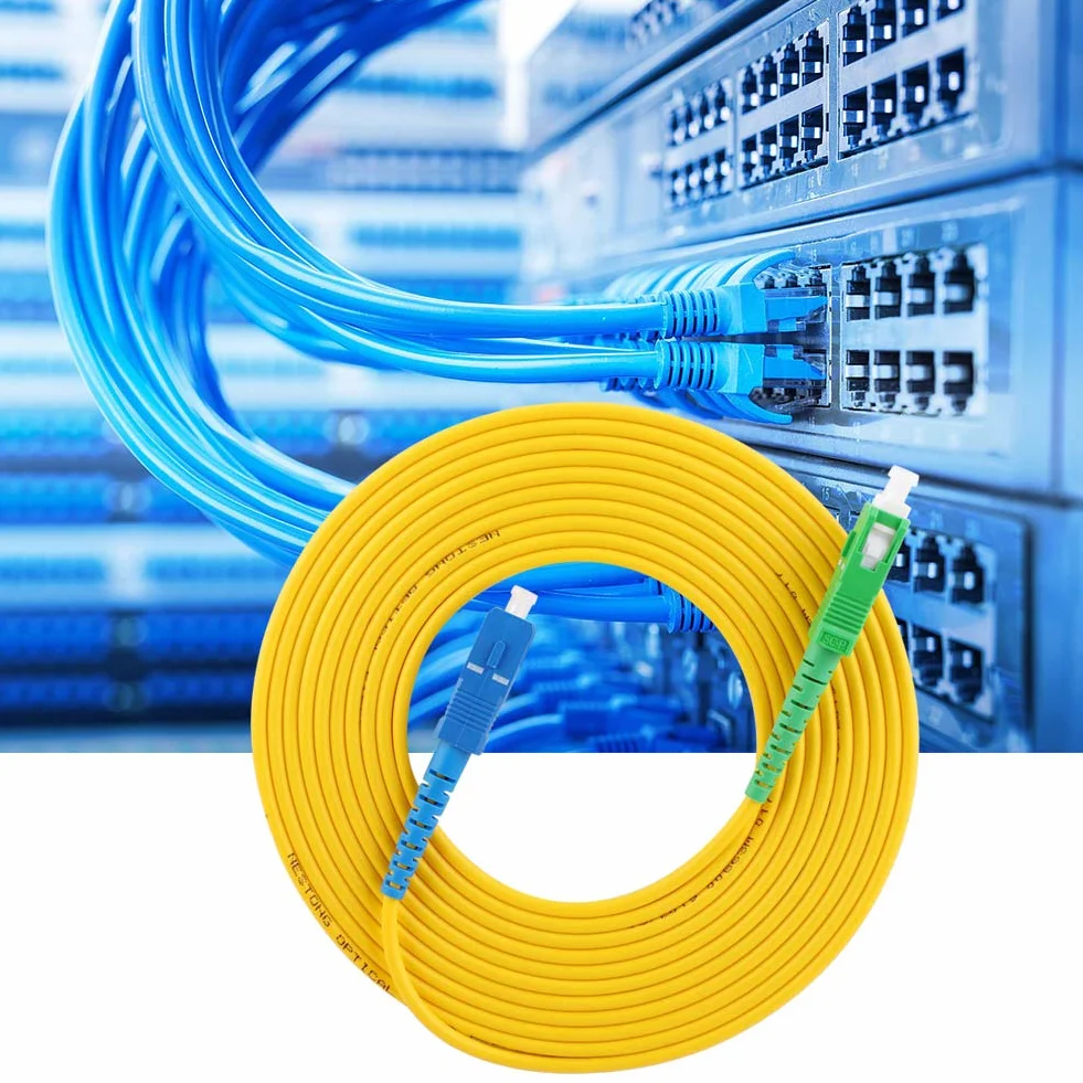 Kabel Światłowodowy SC/UPC-SC/UPC, Światłowód Przedłużający, 20 Metrów, Kompatybilny z Sieciami Optycznymi