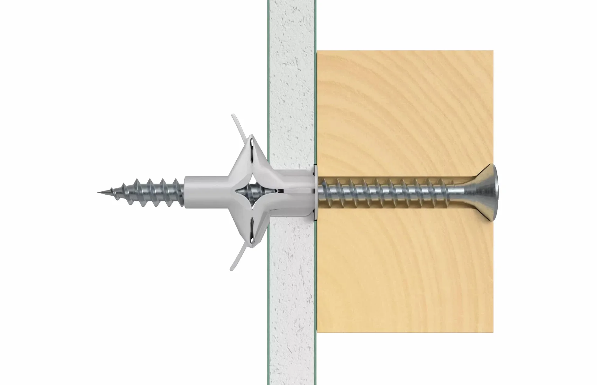 Fischer 25 x kołek motylkowy FU ze śrubą, 6 x 35 mm, do płyt gipsowo-kartonowych, płyt kartonowo-gipsowych, płyt i murów