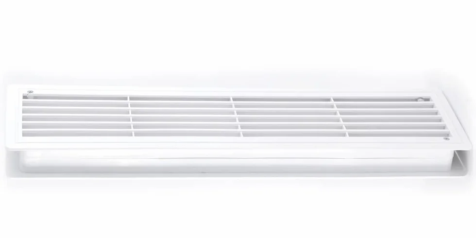 Kratka wentylacyjna do drzwi wewnętrznych, tworzywo sztuczne, 460 x 135 mm, kratka wentylacyjna na drzwi, do łazienki, kuchni (biała)