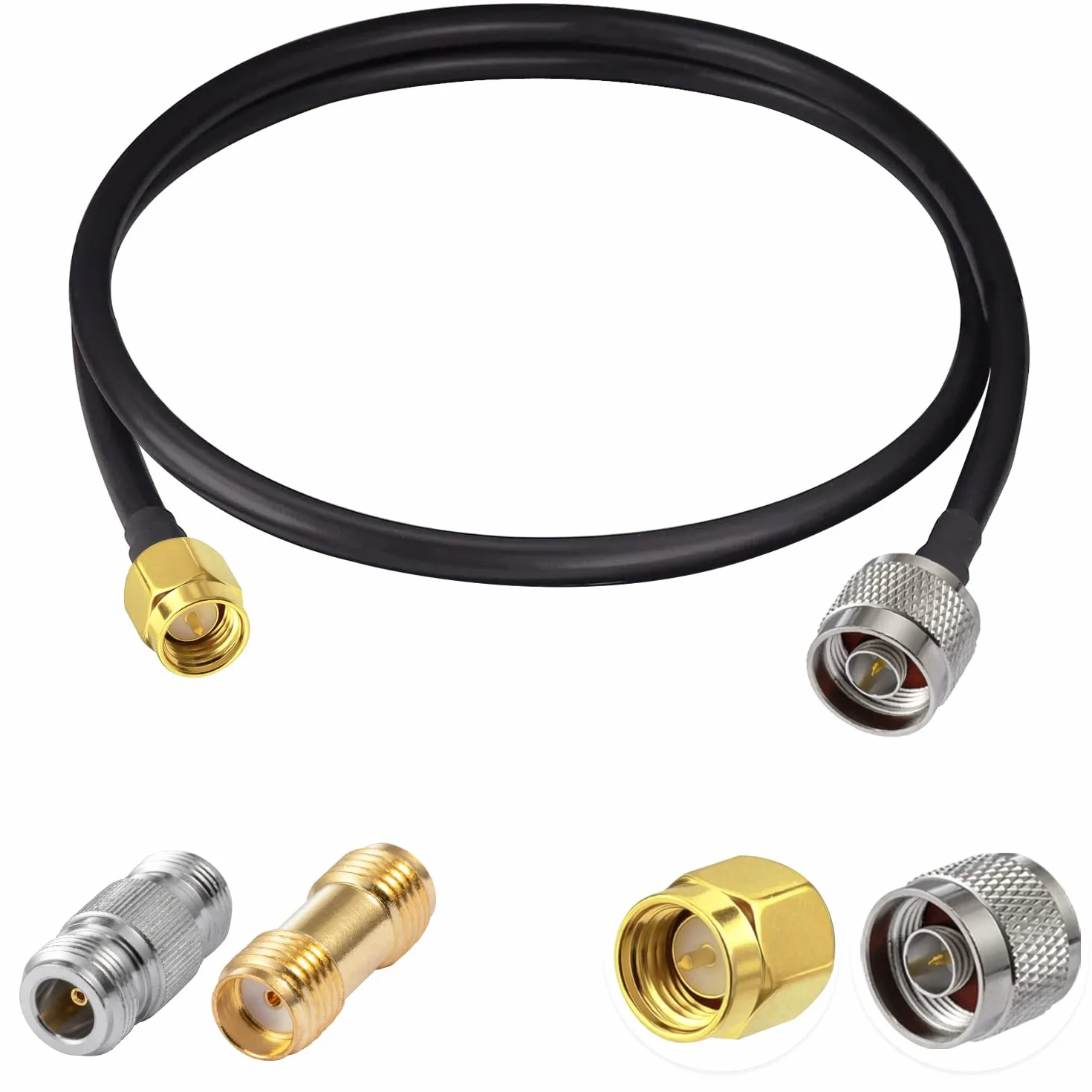 Vecys N do SMA Jumper Kabel Koncentryczny RG58 3FT/1M Zestaw Adapterów do 3G 4G 5G LTE Antena