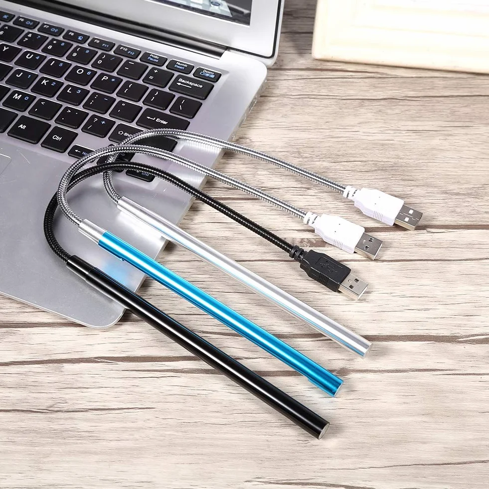 Klawiatura USB z lampką do czytania, 10 mini LED, elastyczna szyja łabędzia, przenośna