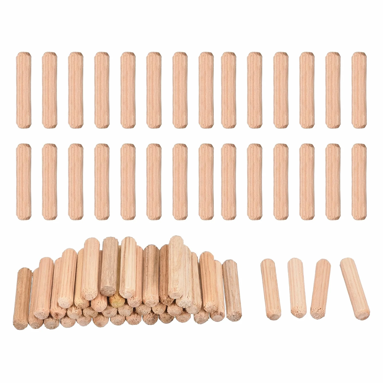 QUARKZMAN 90 szt. kołków drewnianych 5 x 25 mm (0,2 x 0,98) rowkowane końce kołki do drewna suszone twarde drewno do obróbki drewna regał meblowy