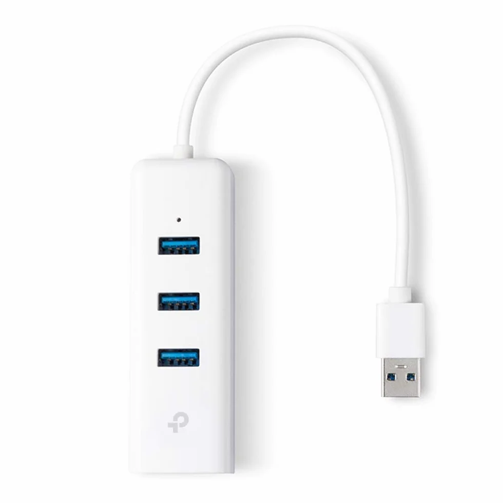 TP-Link UE330 — Adapter USB 3.0 do Ethernet 1 Gbps + 3-Portowy Hub USB 3.0, Plug & Play