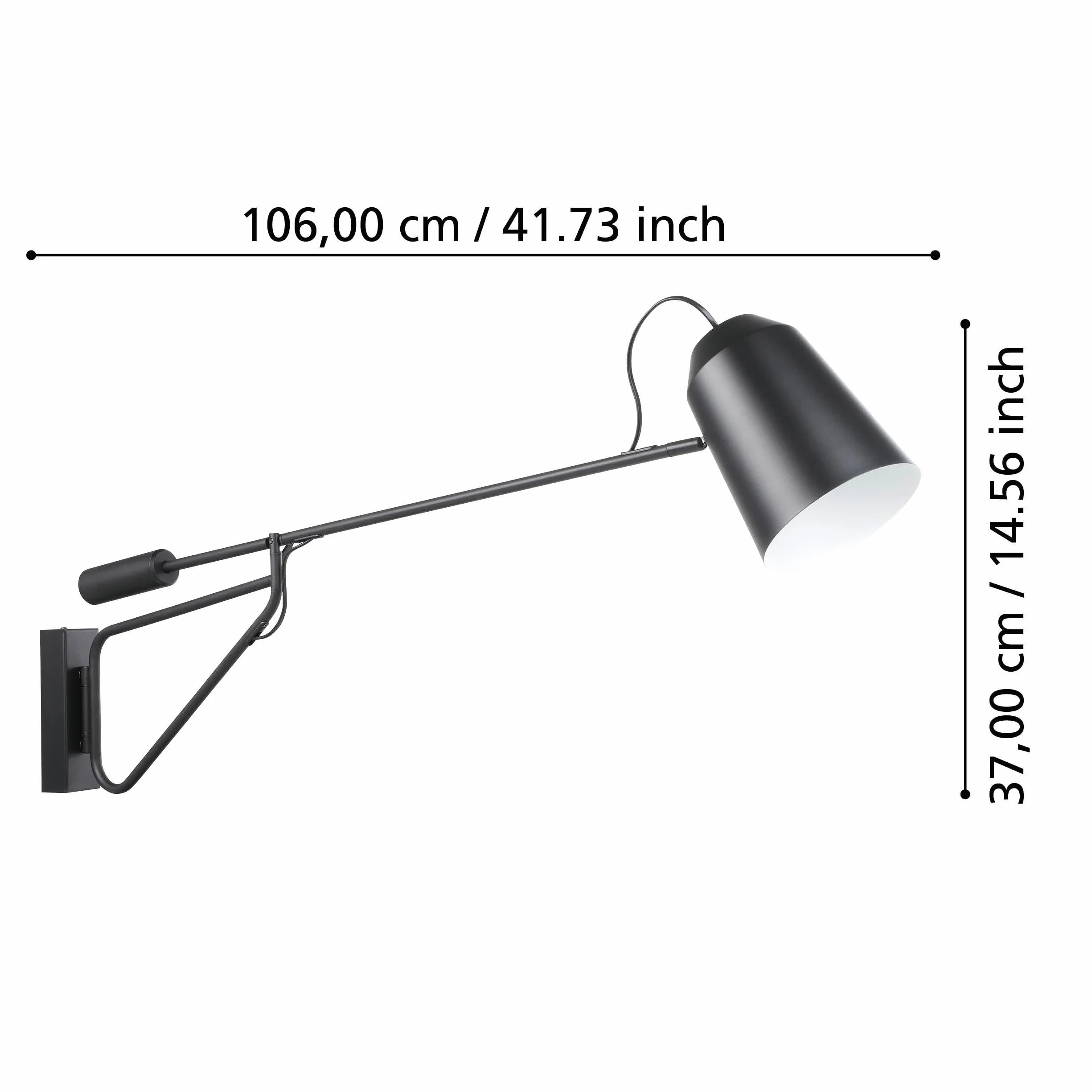 EGLO lampa ścienna wewnętrzna Loreto 1, elastyczna lampka z obrotowym ramieniem, oświetlenie do czytania z metalu w kolorze czarnym i białym, lampa do salonu i sypialni, oprawka E27