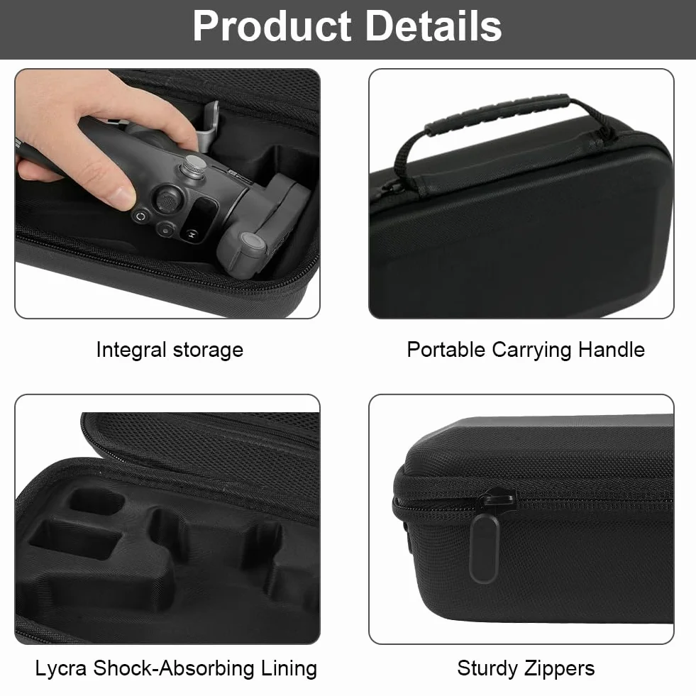 HOTUT Osmo Mobile 7 Case, kompaktowa torba EVA do DJI Osmo Mobile 7P/7 Gimbal, czarna