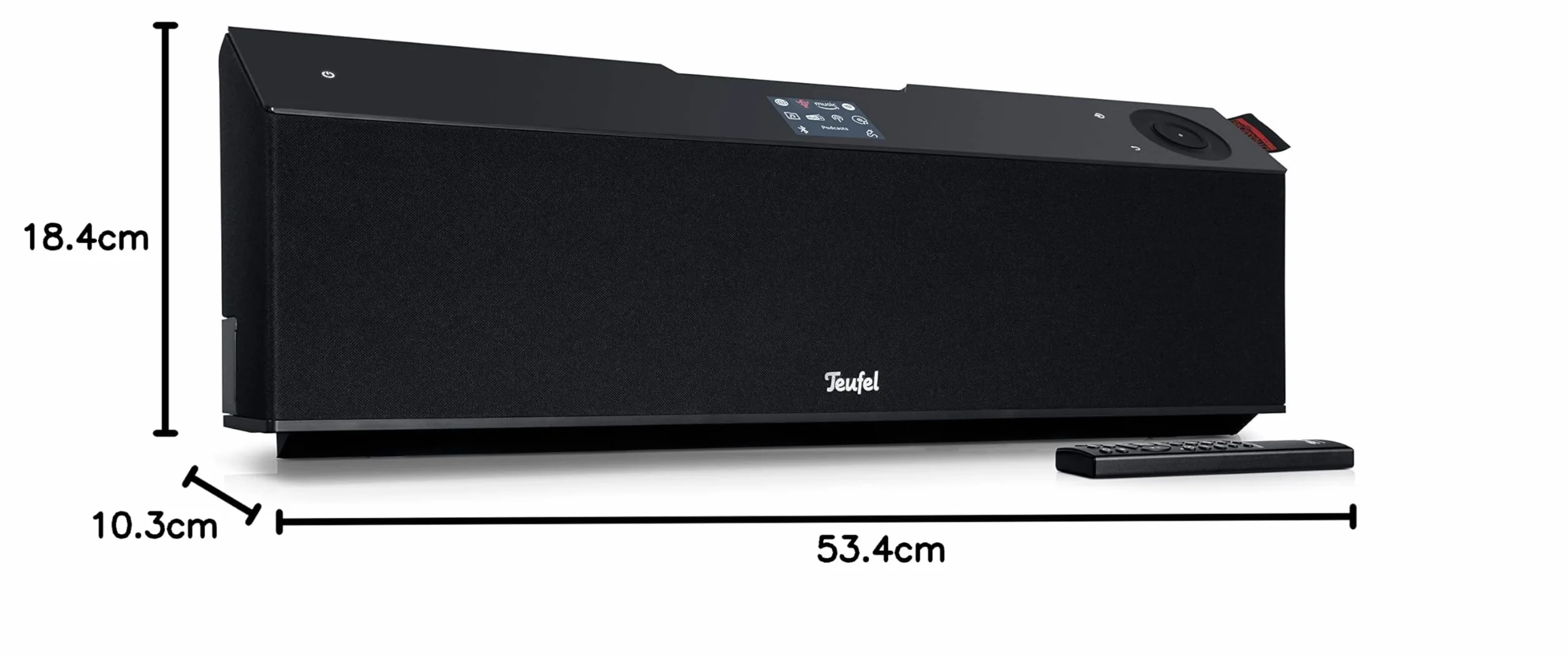 Teufel MUSICSTATION - Radio Internetowe CD z Bluetooth, DAB+ i FM, Strumieniowe Przesyłanie Muzyki, Dźwięk HiFi, Budzik, Wi-Fi, Bass Reflex - Czarny