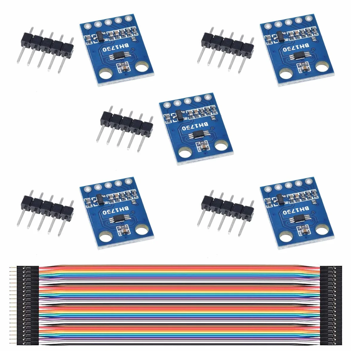 5 szt. moduł czujnika natężenia światła GY-302 BH1750FVI BH1750 3V-5V do Arduino AVR z kablem Dupont 30-pinowym