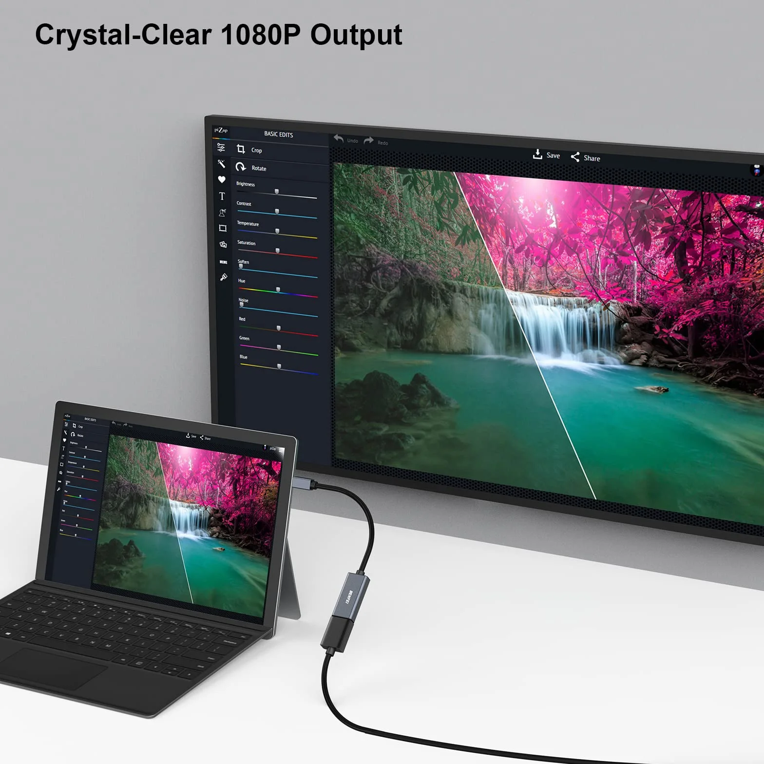 BENFEI Adapter Mini DisplayPort na HDMI, adapter Thunderbolt 2 na HDMI kompatybilny z MacBook Air/Pro, Microsoft Surface Pro/Dock, monitor, projektor, pozłacane złącza i aluminiowa powłoka