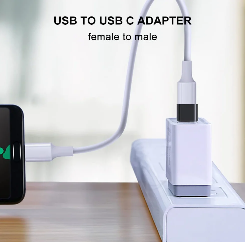 Adapter USB C na USB 3.0 OTG 4 Sztuki, Kompatybilny z MacBook iPhone 17/16/15 iPad Samsung Galaxy S25 S24 S23 A56 A36 A16, Czarny