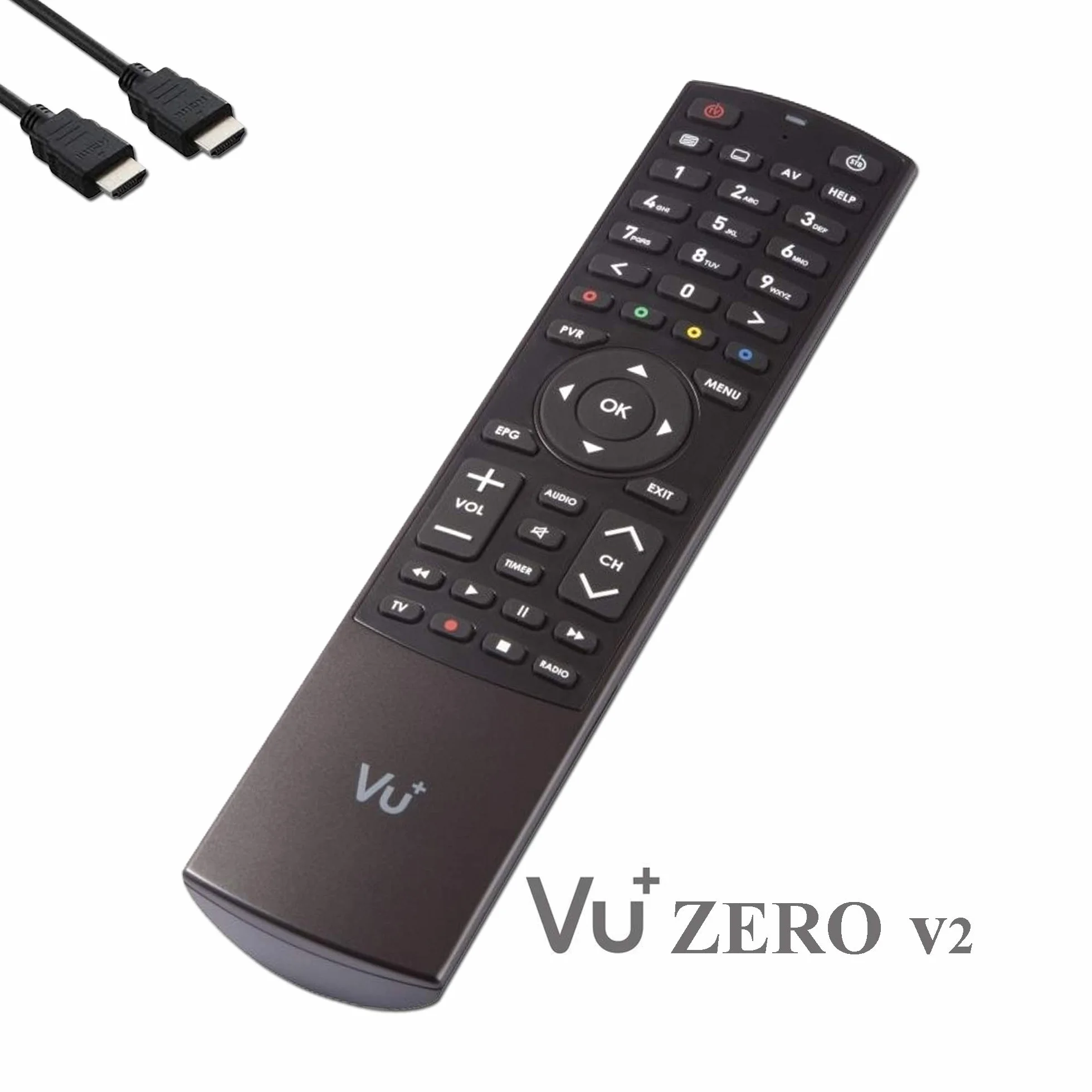 VU+ Zero HW wersja 2-1x DVB-S2 Full-HD Sat Tuner E2 Linux Receiver, YouTube, odbiornik satelitarny z funkcją nagrywania, czytnik kart, odtwarzacz multimedialny, USB, + kabel EasyMouse HDMI, czarny