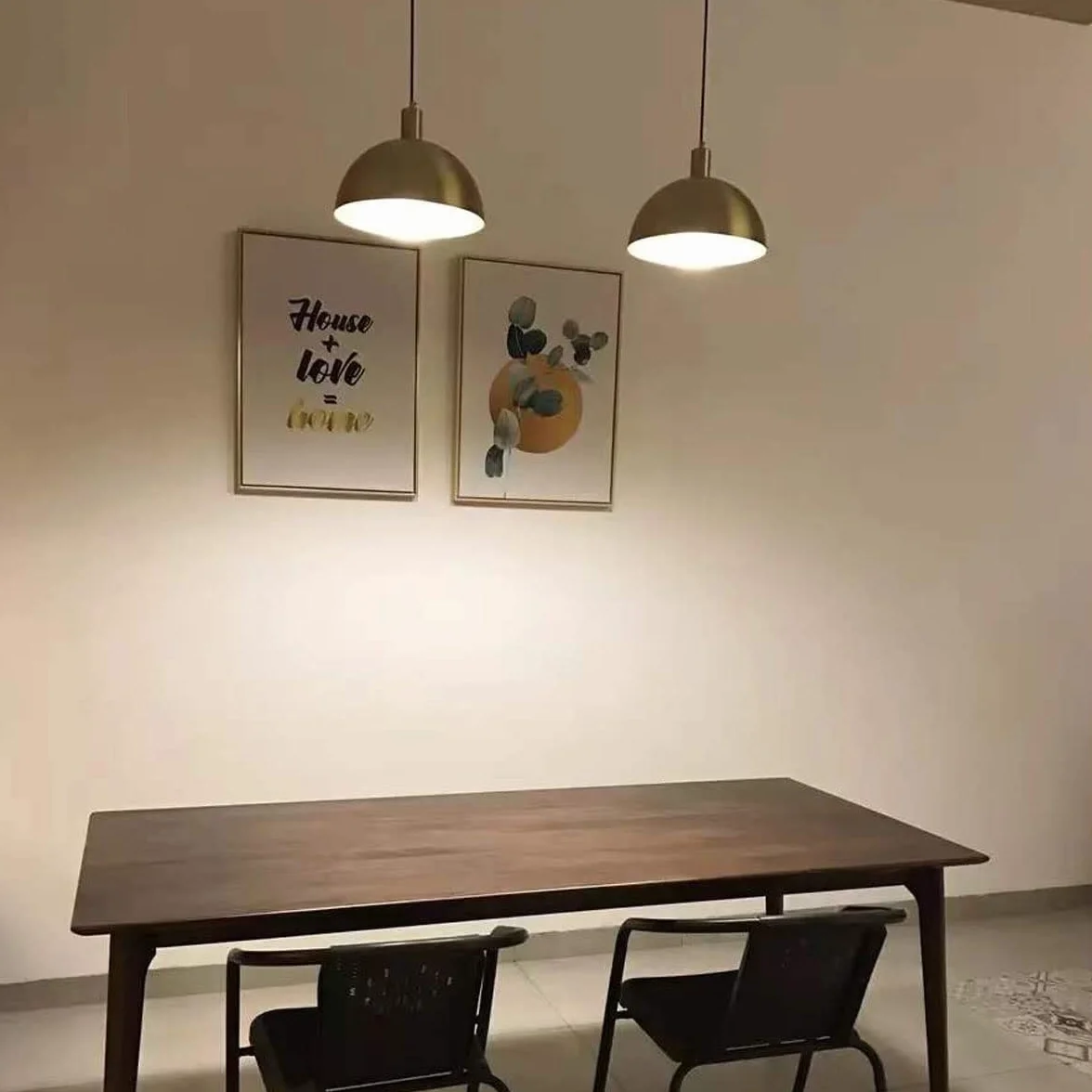 Styl skandynawski żyrandol jadalny, prosty cały mosiądz okrągła sypialnia, elegancki mosiężny bar mały żyrandol, mosiądz, 30 x 22 cm