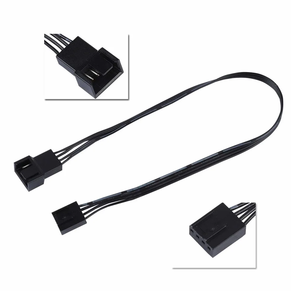 Przedłużacze PWM 4PIN 4-pin do wentylatorów PC, gniazdo-wtyczka 4-pin i 3-pin, 5 sztuk