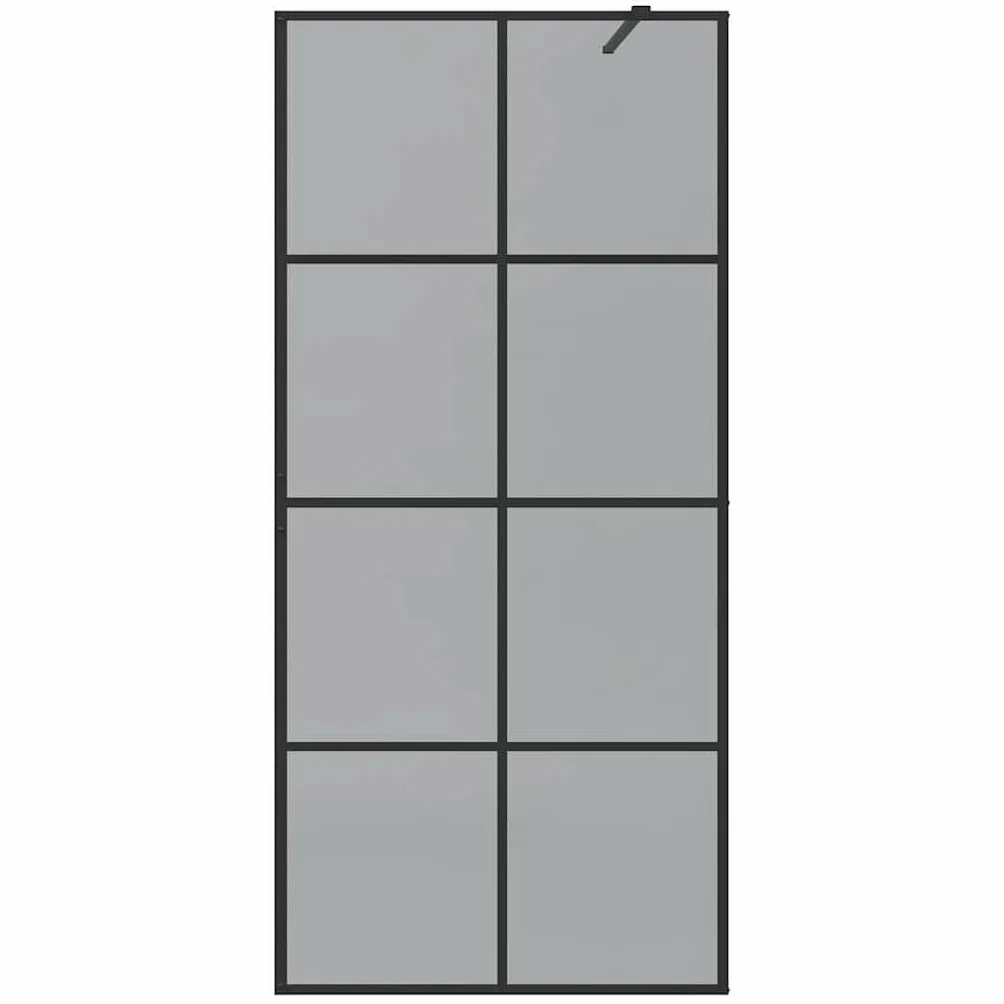 Ścianka prysznicowa Walk-in, czarna, 90 x 195 cm, z hartowanego szkła bezpiecznego, bez ramy, ze stabilnym profilem aluminiowym, regulowana 89-90 cm, ochrona przed pryskaniem drzwi wnękowych do
