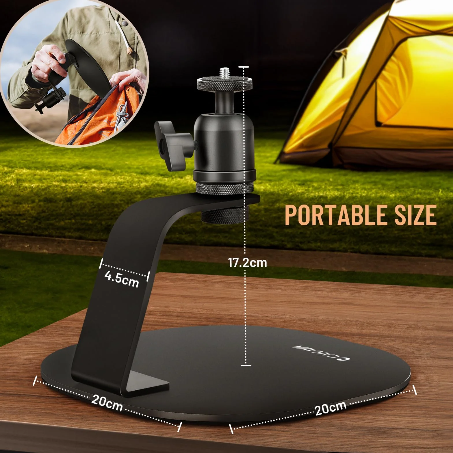 CAHAYA CY00375-1 stojak do projektora biurkowego 1/4" złącze śrubowe nośność 5 kg antypoślizgowe podwozie