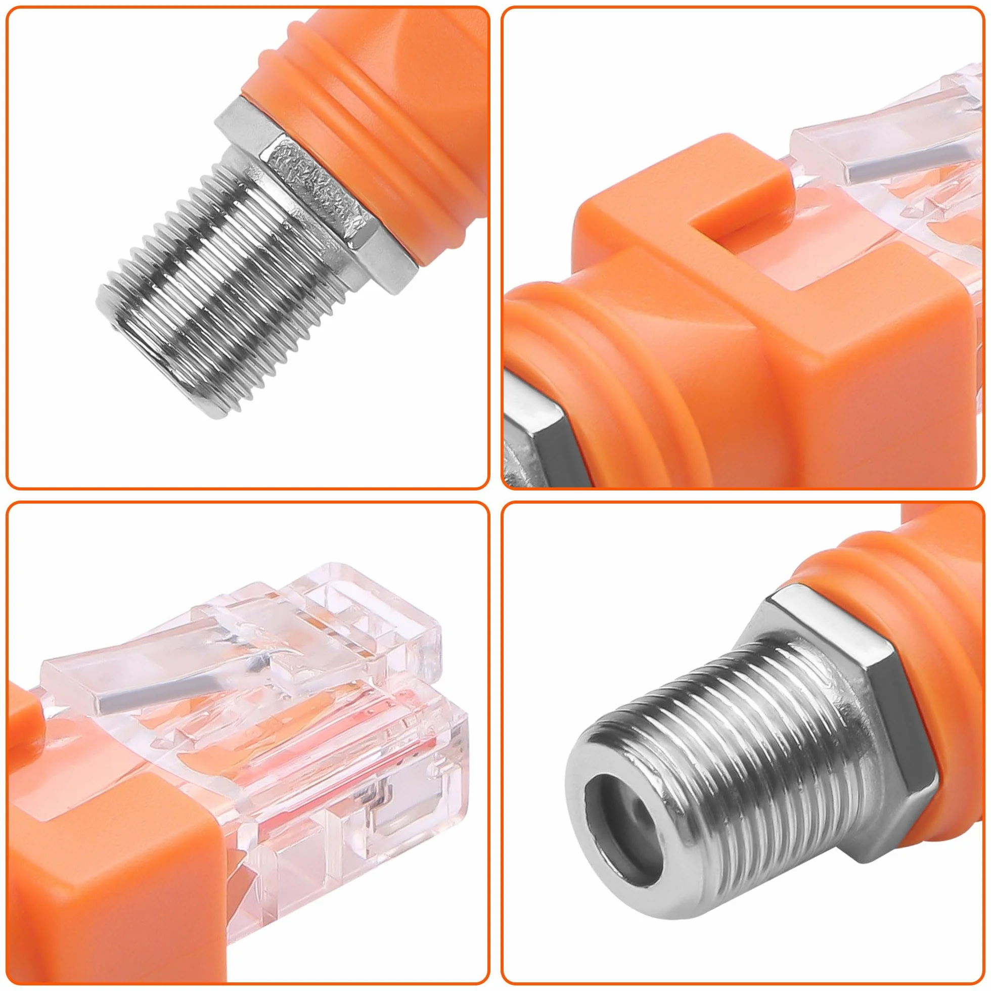CERRXIAN Adapter koncentryczny F na RJ45 męski R-F do testera linii pomarańczowy