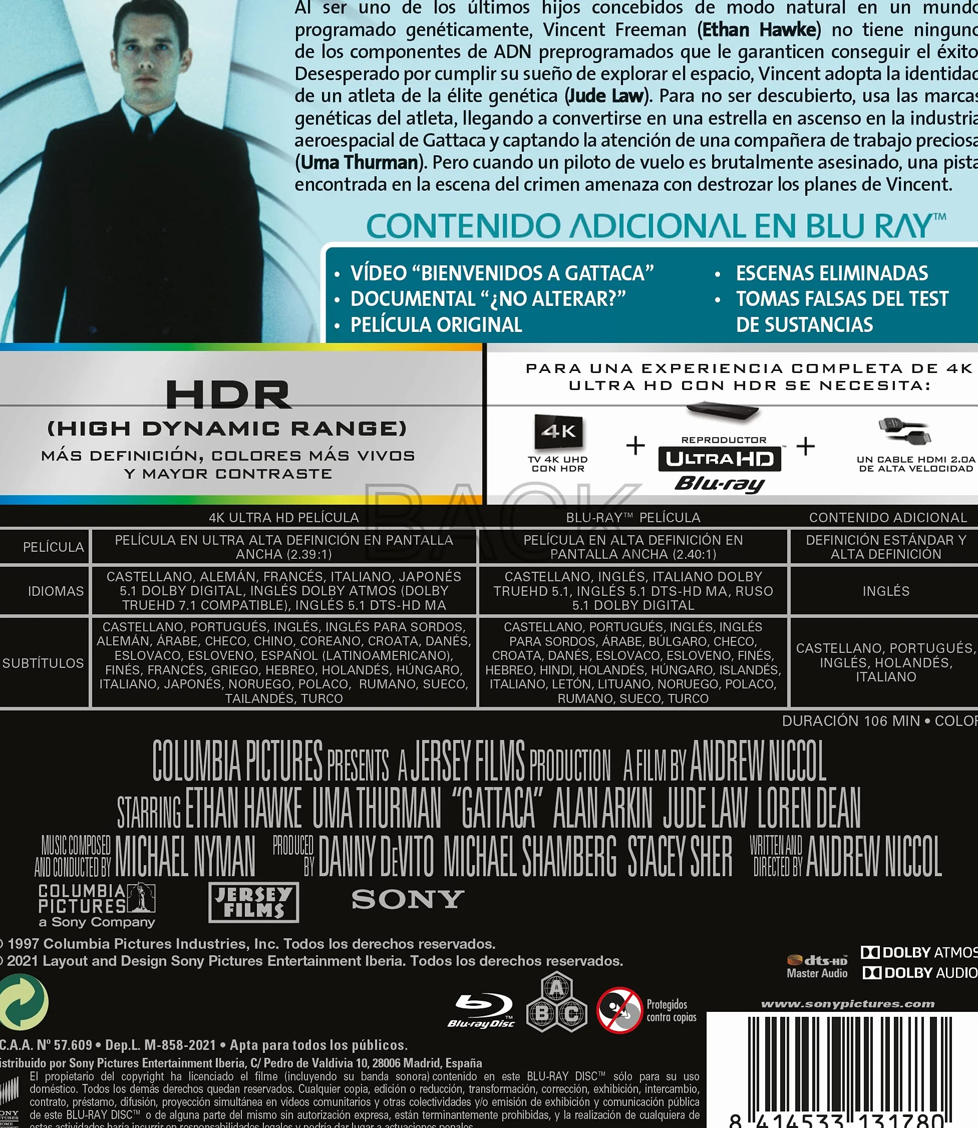 Gattaca 4K UHD + Blu-ray