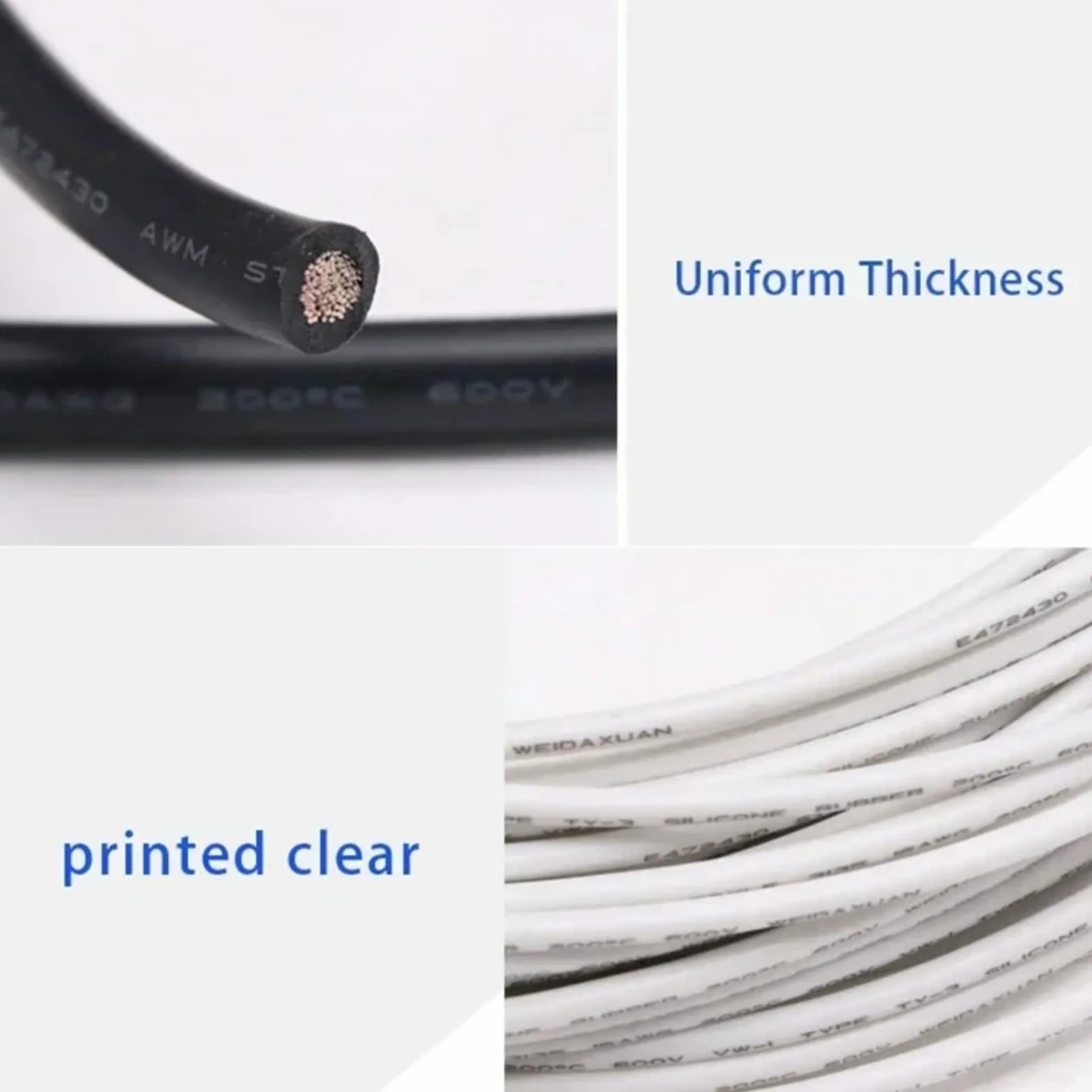 Kable elektroniczne UL3135 izolowany silikon miedź 30 28 26 24 22 20 18 16 14 12 10 AWG (szary; 1 metr; 30AWG)