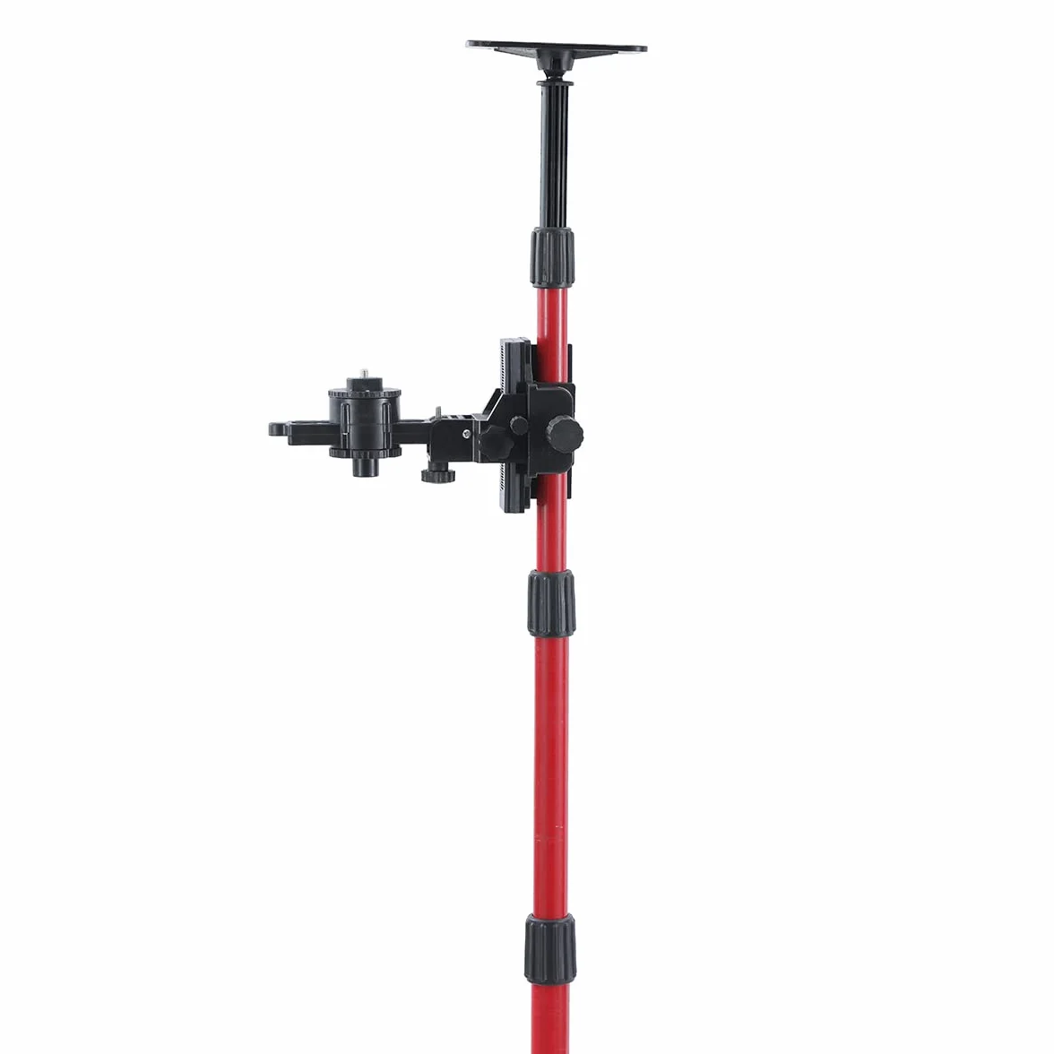 TOPWAY Laserowy drążek teleskopowy, 115-350 cm, stal wysokowęglowa, wysuwany drążek laserowy od podłogi do sufitu, z uchwytem i nylonową torbą, do obrotowych laserów krzyżowych, szybkie i elastyczne