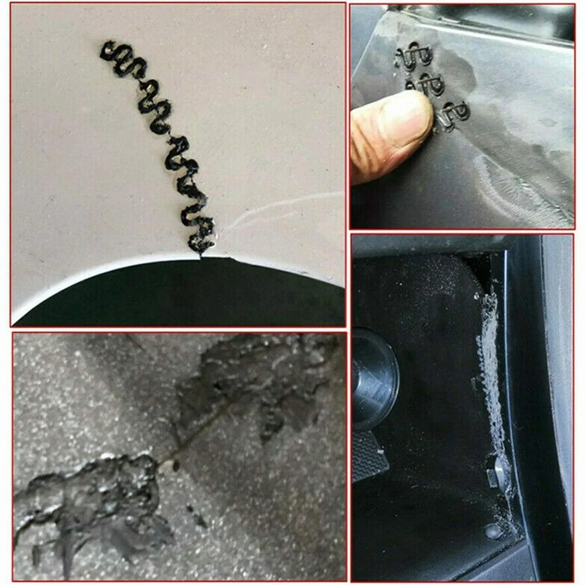800 szt. gorących zszywek, plastikowe zszywki spawalnicze, zszywki do naprawy plastikowych zderzaków samochodowych, 8 rodzajów szczypiec, płaski/zewnętrzny narożnik/zszywacz fali, zestaw narzędzi do